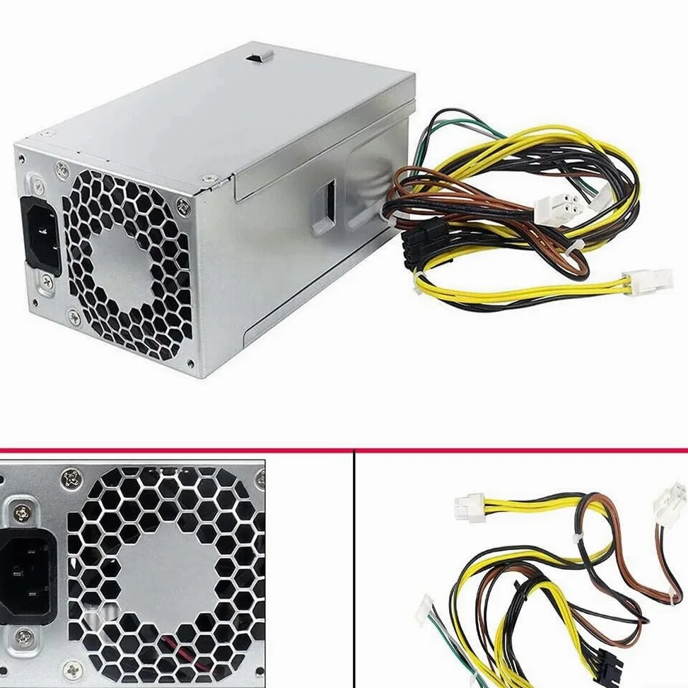 Alimentatore da 400 W per HP ProDesk serie 280 285 288 480 600 680 800 G3 G4, compatibile con L76557-001 L04618-800, metallo ad alta efficienza, colore: argento