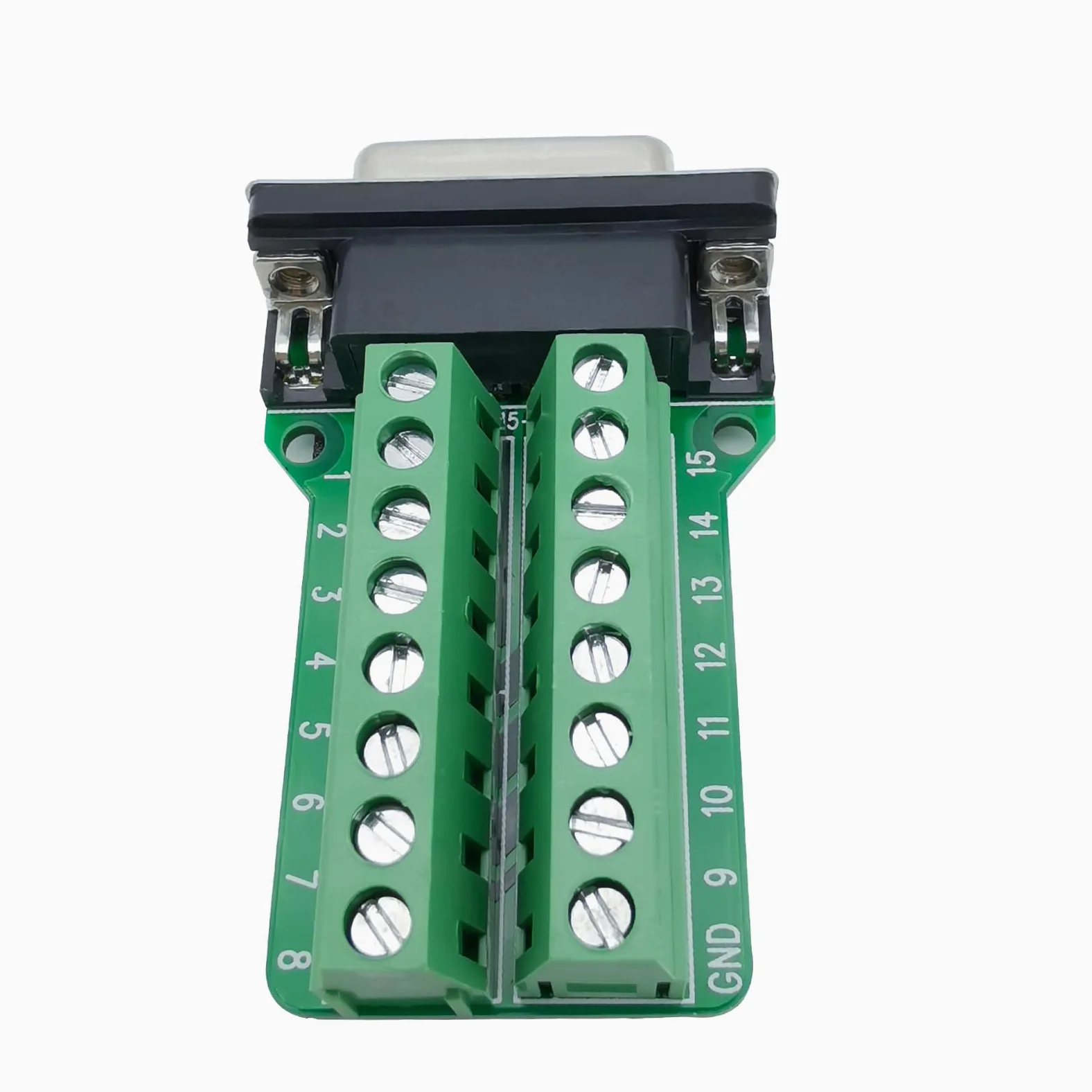 DB15 - Adattatore a 15 poli, connettore Breakout D-SUB RS-232, seriale su 15 poli, morsettiera senza saldatura, modulo di segnale con cuscinetto isolato