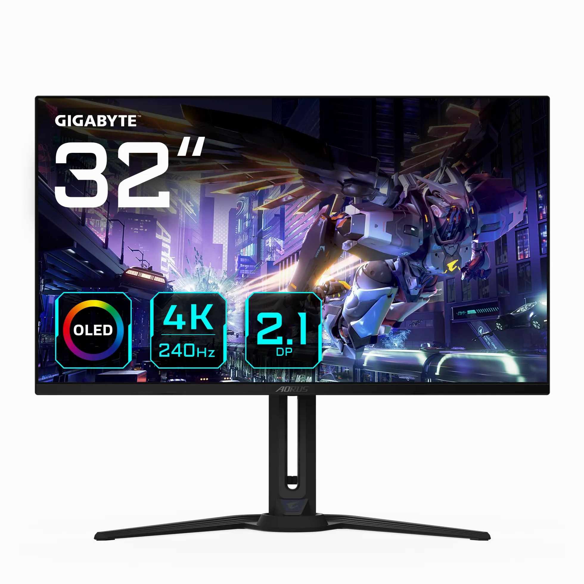 Gigabyte Monitor da gioco OLED AORUS FO32U2P da 32” - 3840 x 2160 (UHD), 240Hz, 0,03ms, 250 cd/m², KVM, FreeSync Premium Pro, DisplayHDR True Black 400, DisplayPort 2.1