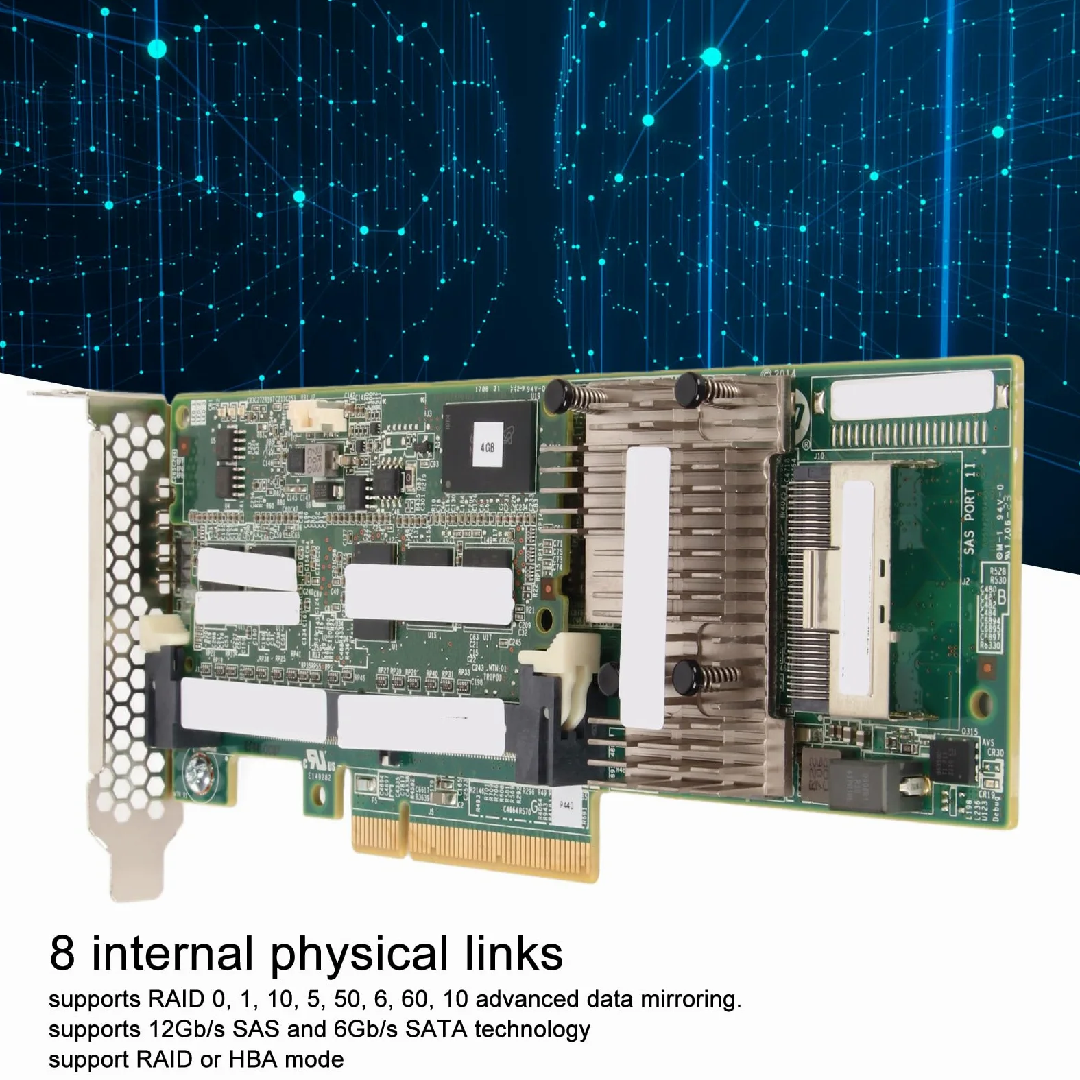 Zunate Smart Array Card, Controller SAS da 12 GB Cache da 4 GB 72 Bit Wide DDR3 1866 MHz FBWC Controller Raid Plug And Play, per Server