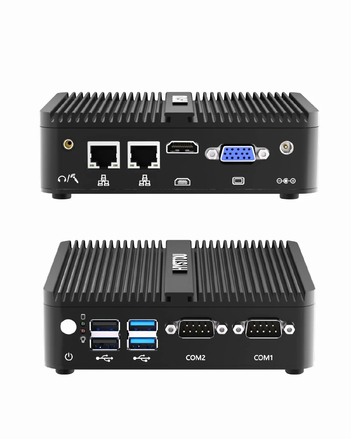 HYSTOU PC Industriale Core J5005 8GB Ram 128GB SSD Mini PC Fanless per Industriale