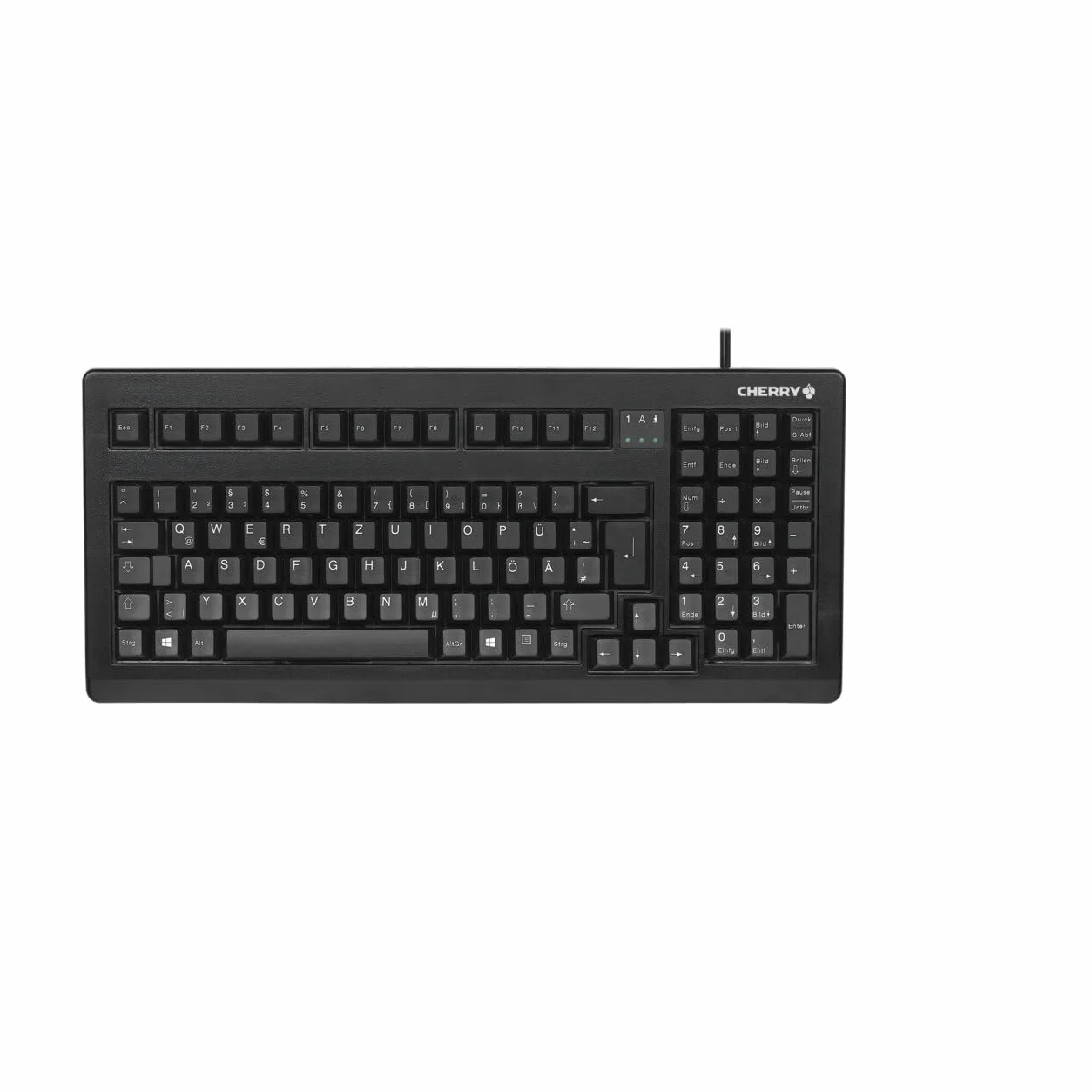 CHERRY G80-1800, Tastiera Meccanica Compatta per Applicazioni Industriali, Layout Tedesco (QWERTZ), Con Cavo (USB e PS/2), Interruttori MX BLACK, Nero