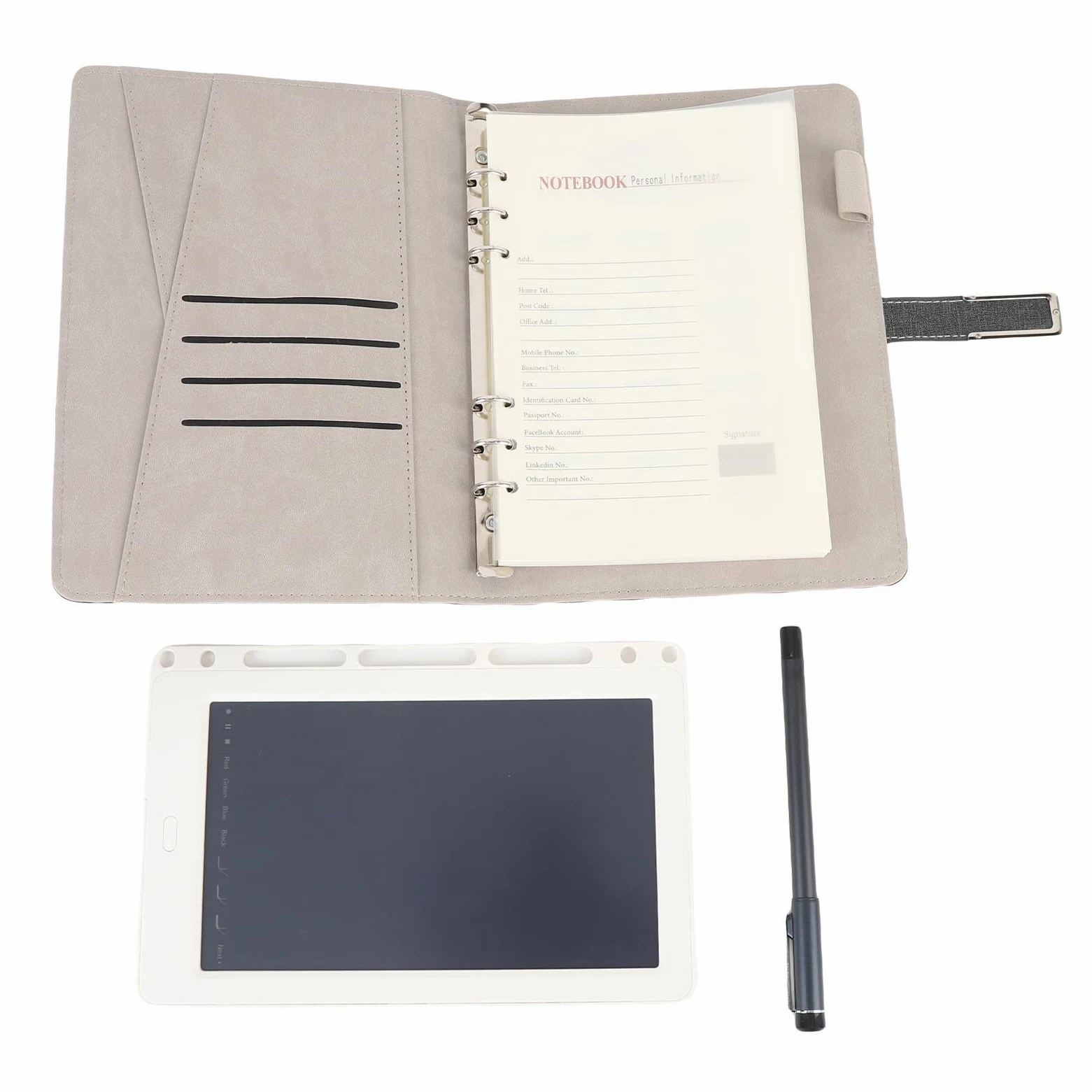 Keenso Set Smart Pen per Notebook, Smart Pen Digitale BT5.0 in Lega di Alluminio con Sincronizzazione OCR e Riproduzione Tratto, Penna 250 MAh 80 Fogli a Fogli Mobili per Studenti in Ufficio (BLACK)