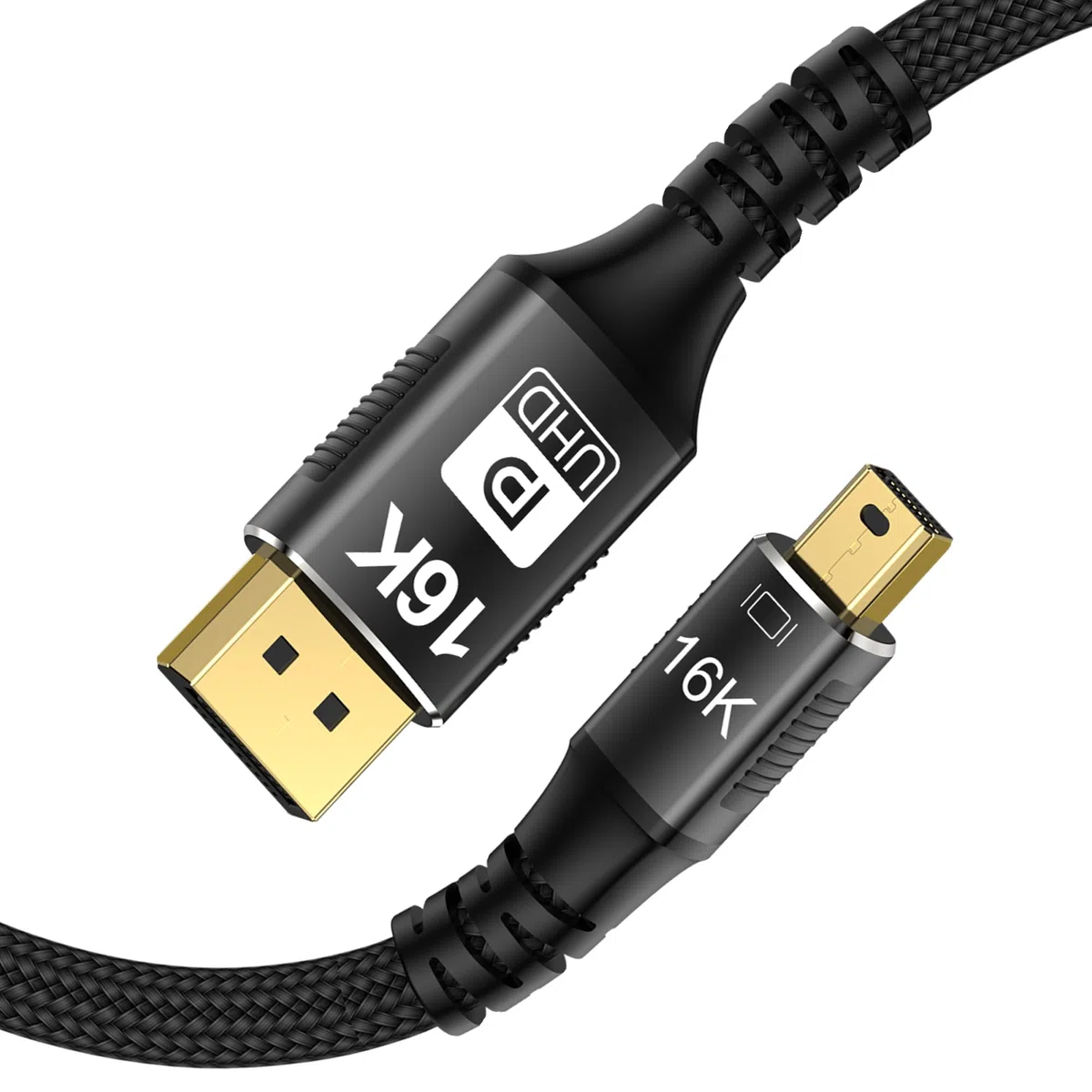 YIWENTEC 16K Mini DisplayPort to DisplayPort Cable 2.1, 16K (15360 x 8640) @ 60Hz 4K @ 240Hz 8K @ 144Hz, HDR, DSC1.2a, G-Sync FreeSync (2M)