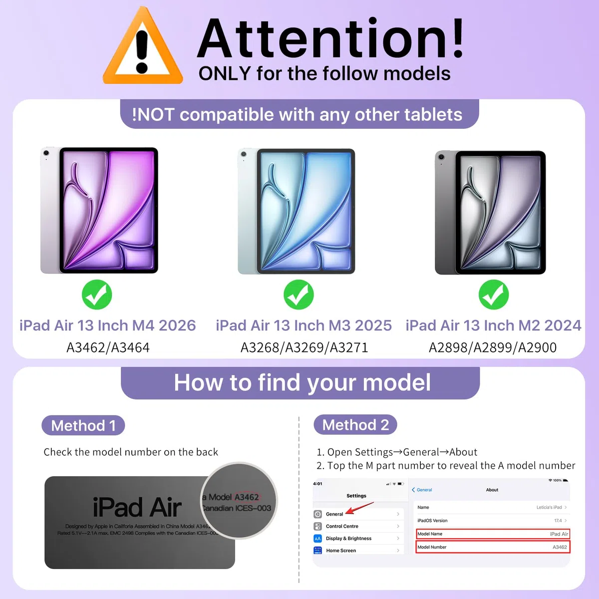 MoKo Cover per iPad Air 13 Pollici Case (M4/M3/M2) 2026/2025/2024 con Portapenna, Cover Trifold Sottile e Leggera con Retro in PC Rigido Traslucido, Auto Svegliati/Sonno, Lilla