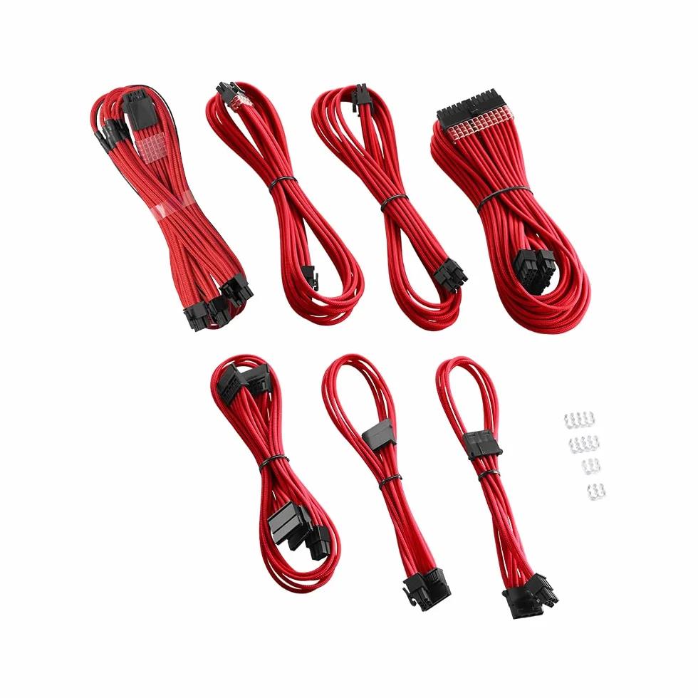 CableMod C-Series PRO ModMesh 12VHPWR Cable Kit für Corsair RM, RMi, RMx (Black Label) - rot