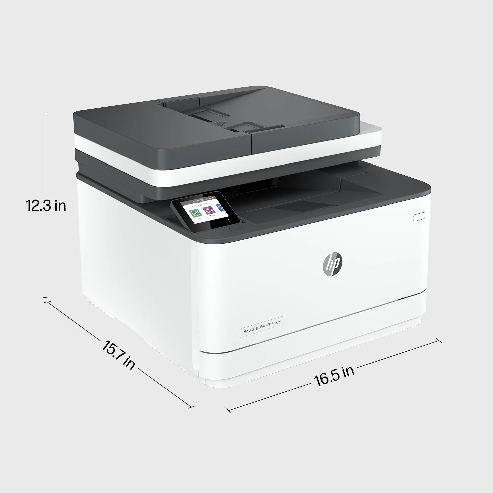 HP LaserJet Pro MFP 3102fdwe 3G630E, Stampante Multifunzione A4, Stampa Fronte e Retro Automatico in b/n, 33 ppm, USB Host, Wi-Fi, Ethernet, Fax, ADF, Smart, Bianca