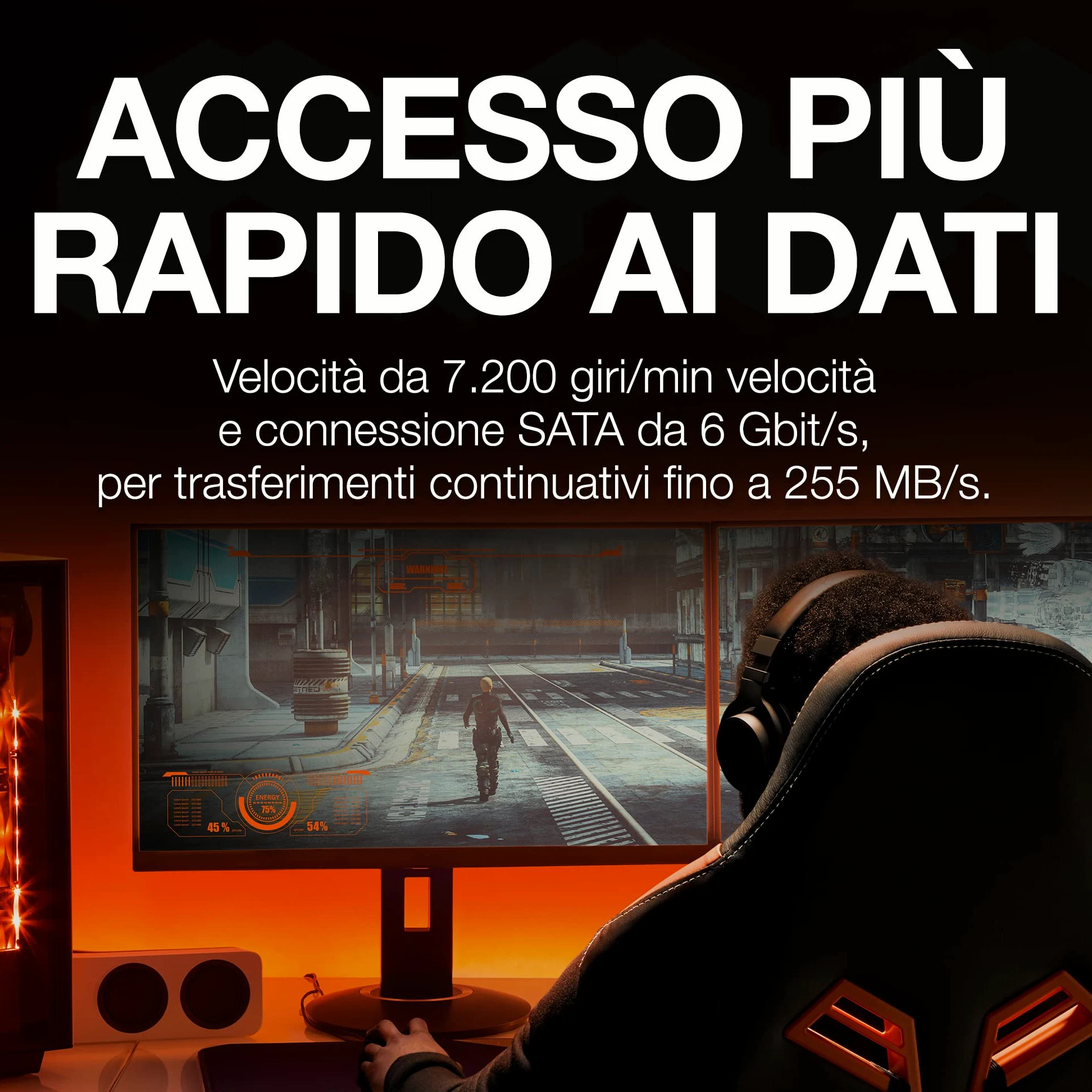 Seagate FireCuda HDD 8TB, Unità disco interna, 3,5", CMR SATA 6Gb/s 7200 RPM 256 MB cache 300TB/anni, Data Rescue Service (ST8000DXZ01)