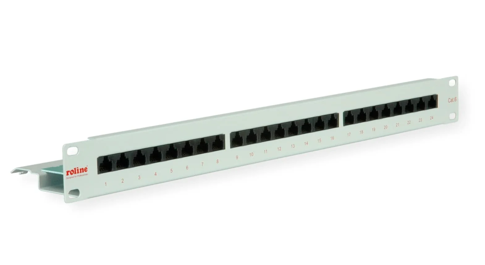 ROLINE Cat.6/Class E 19" Patch Panel, 24 Ports, UTP light grey pezzo di pannello