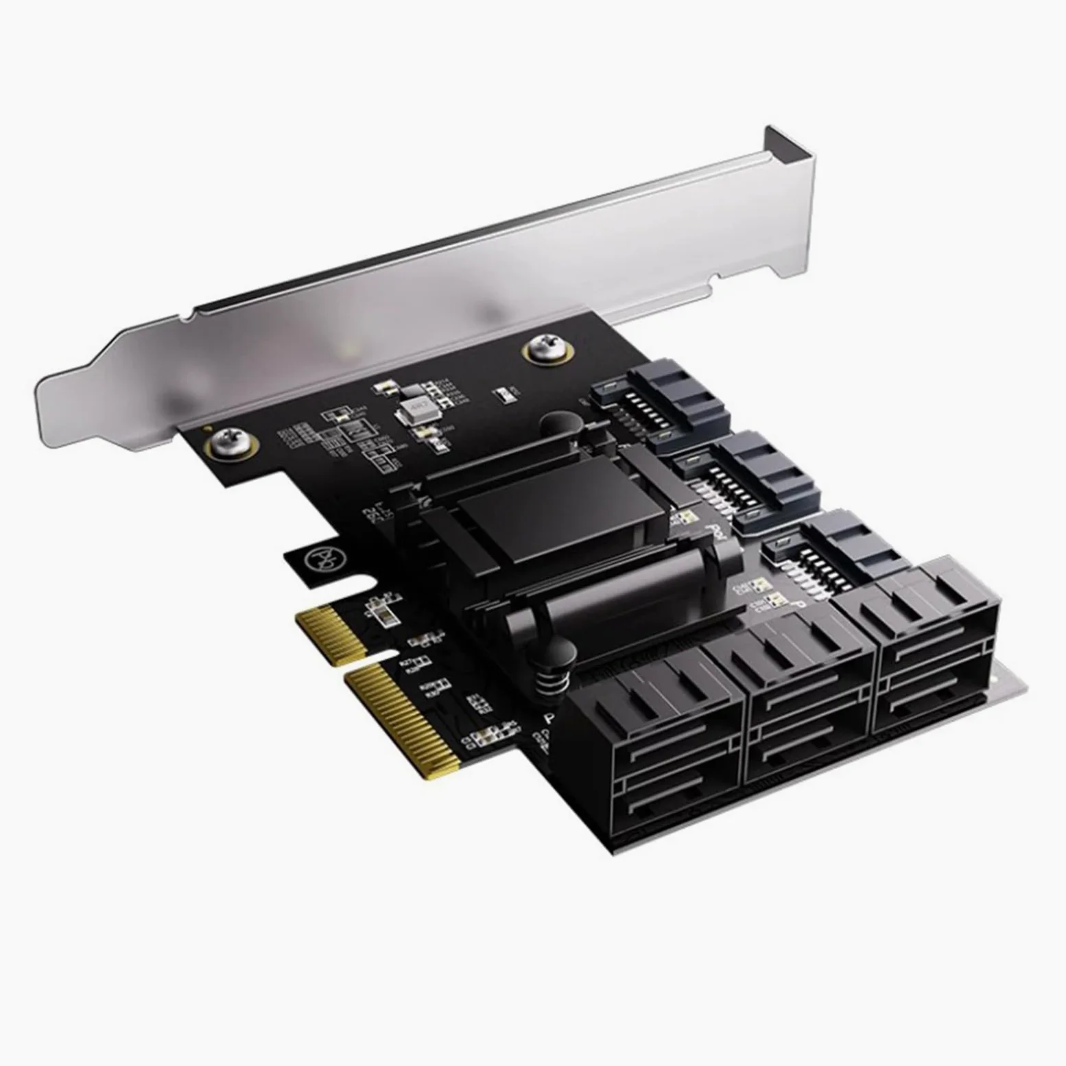 Scheda espansione PCIE a 9 Porte SATA3 0 con velocità trasferimento 6 Gbps per Nas Desktop e Adattatore per Disco Rigido Host Server