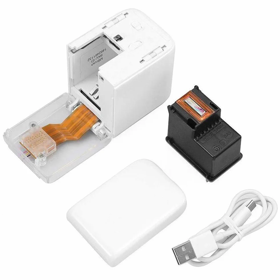 Mbrush Stampante Colori Portatile, Mini Bluetooth WiFi Stampa Wireless Piccola Inkjet Portatile con Cartuccia d'inchiostro per Testo Personalizzato e Fai Da Te, Stampa Qualsiasi Superficie
