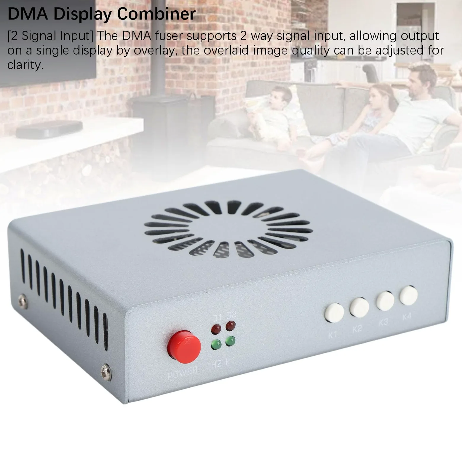 Denash Fusore DMA, Risoluzione Adattiva 2K 144Hz Senza Bisogno di Debug, Sintetizzatore di Interfaccia Multimediale HD con 2 Ingressi di Segnale, con Ventola Integrata per la