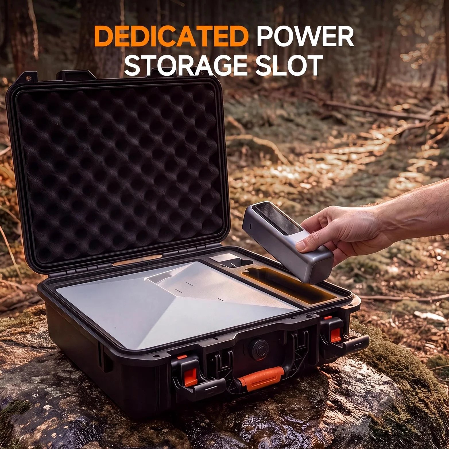 Starlink - Mini custodia da trasporto con vano batteria integrato, guscio rigido impermeabile IP67 con schiuma su misura per Starlink Mini, supporto, adattatore, alimentatore e cavi, ideale per uso