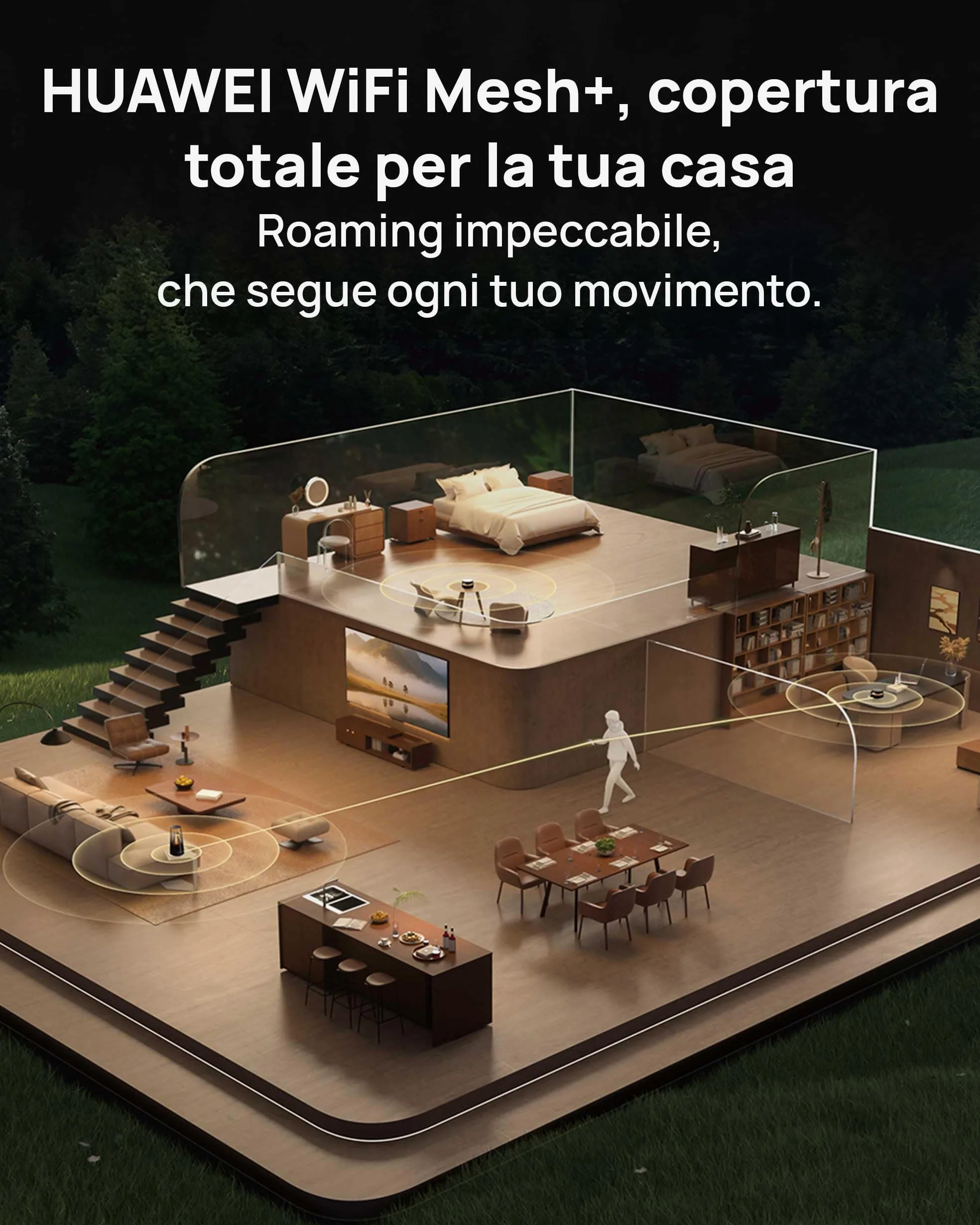 HUAWEI WiFi Mesh X3 Pro Suite Router, Wi-Fi 7 Dual-Band BE3600, Copertura per tutta la casa（3-4 Stanze）, Roaming senza interruzioni, Configurazione Semplice, Controllo genitoriale, Garanzia di 30 mesi