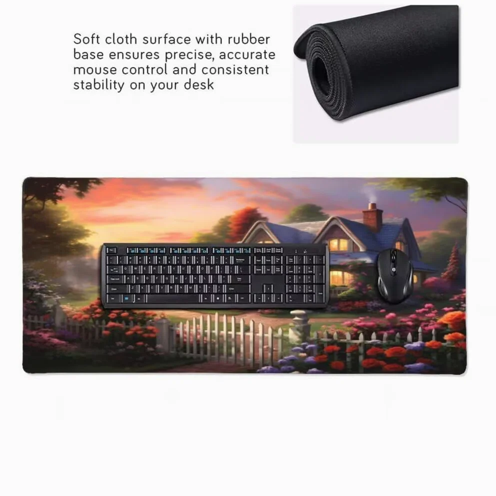 Tappetino Mouse XXL 1000x500mm Casa da Sogno Grande Mouse Pad, Tappetino Scrivania con Bordi Cuciti, Grande Mousepad Gaming con Base Antiscivolo per Giocatori, Ufficio e Casa (Paesaggio) -MP1598