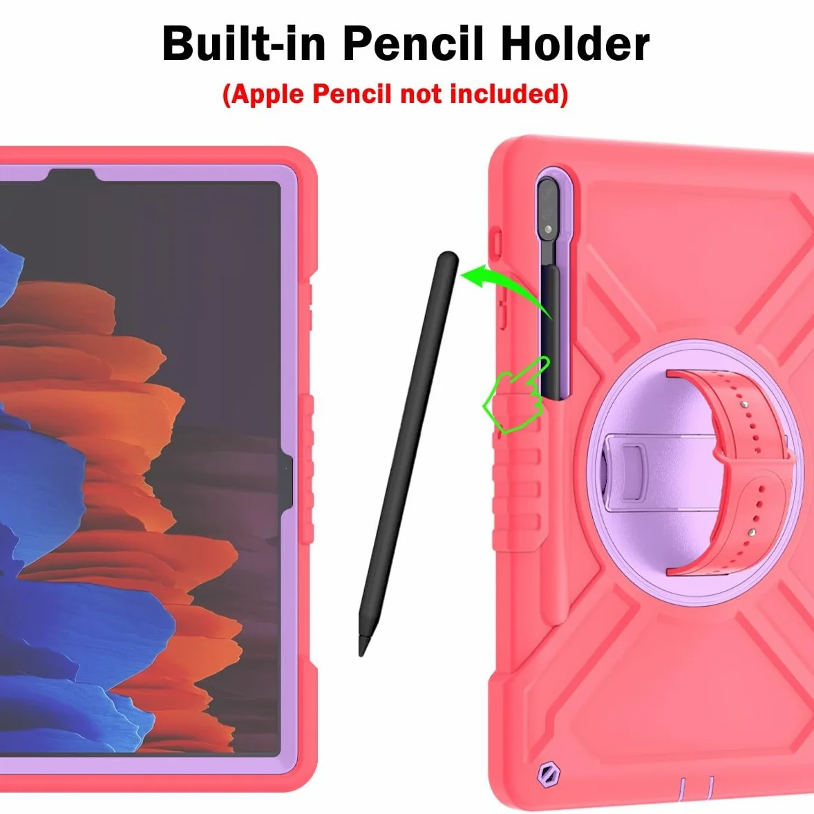 Custodia protettiva per tablet PC compatibile con Samsung Galaxy Tab S8 Plus da 12,4 pollici SM-X800 SM-X806 12,4 pollici custodia antiurto a tre strati per tablet, custodia protettiva in PC+silicone,
