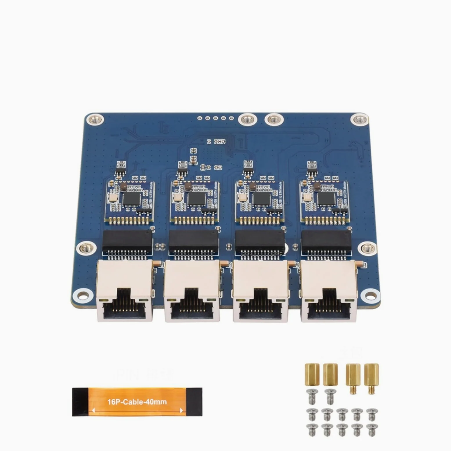 Scheda adattatore Ethernet a 4 porte senza driver per Raspberry Pi 5, hub di rete Gigabit che supporta la trasmissione rapida dei dati 2.5G (scheda Gigabit ETH)