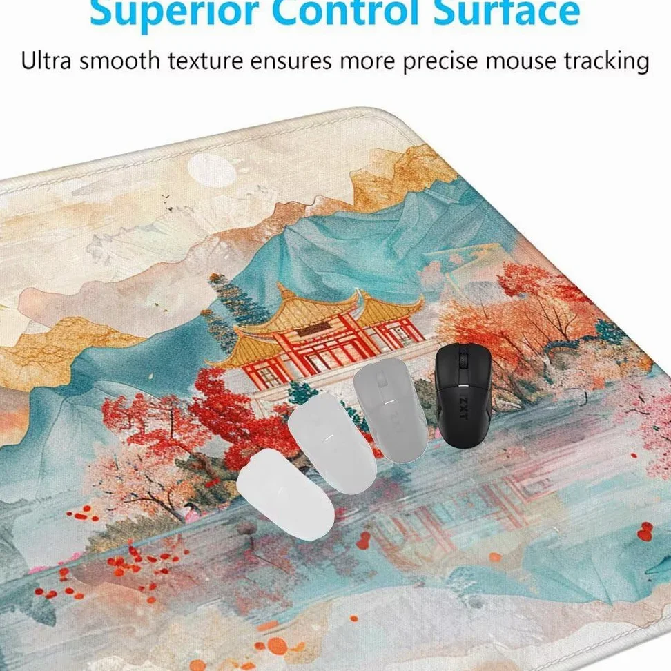 Giapponese Tappetino Mouse XXL 1000x500x3mm, Gaming Tappetino Mouse Paesaggio Mousepad con Base in Impermeabile Gomma Antiscivolo per Tastiera, PC, Computer Ufficio Idea Regalo Festa del Papà X-906