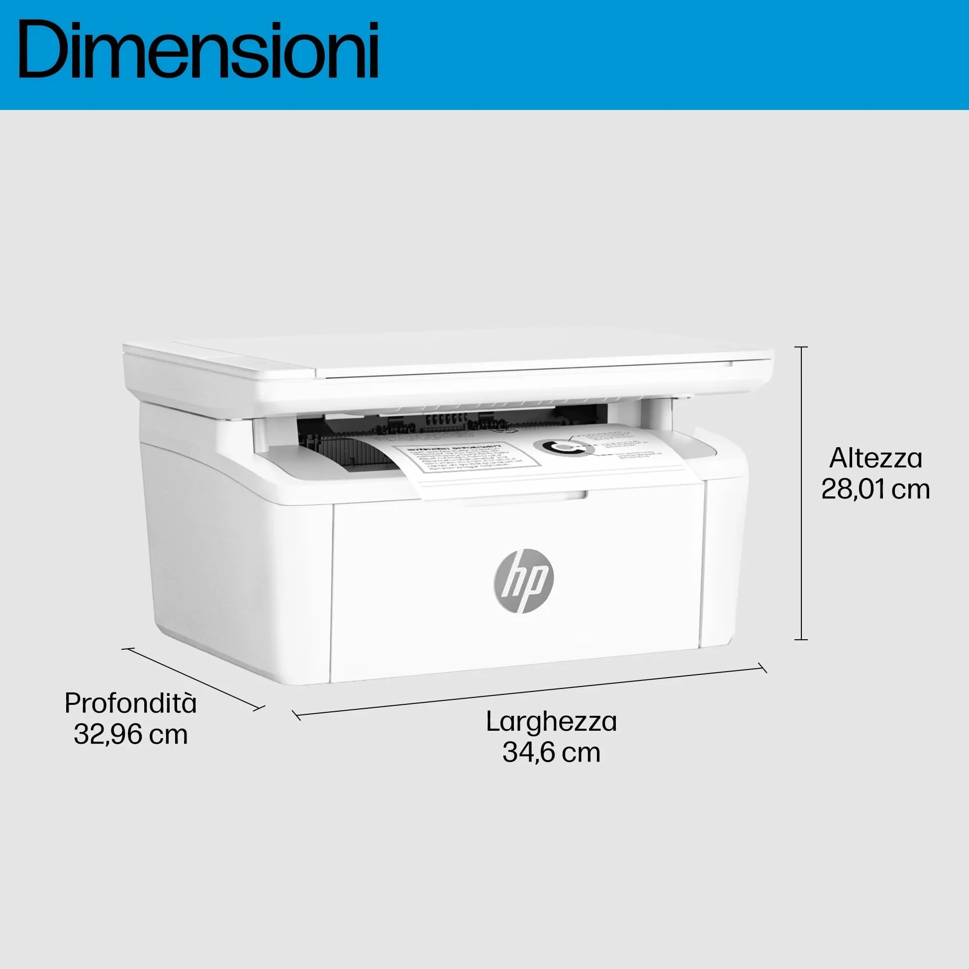 HP LaserJet M140we 7MD72E, Stampante Multifunzione Laser A4, Monocromatica, Stampa Fronte e Retro Manuale in b/n, 20 ppm, Wi-Fi, Smart, Bianca