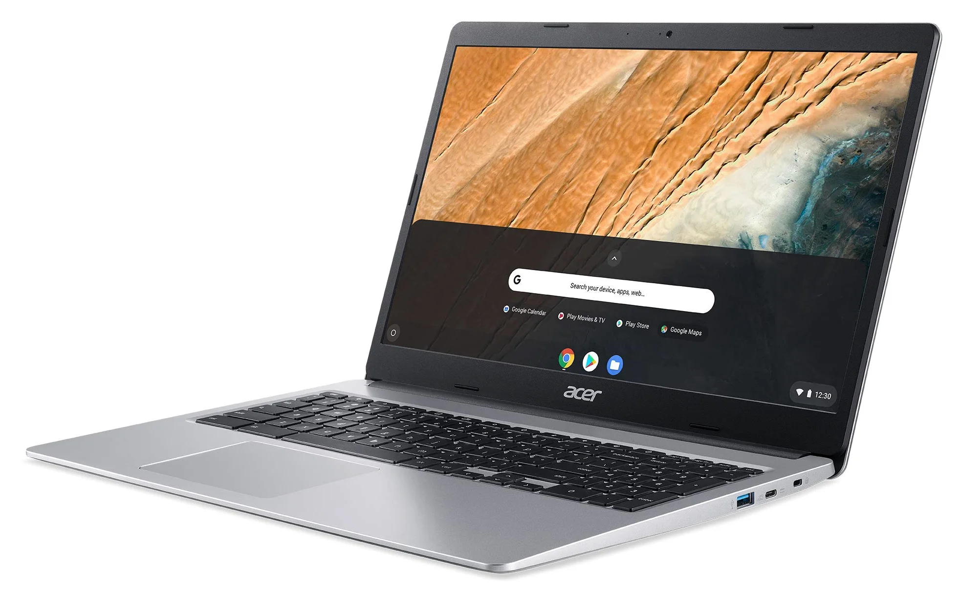 Acer Chromebook 315 CB315-3H-C417 Laptop da 15.6 pollici HD, PC notebook (Intel Celeron N4000, 4 GB di RAM, 32 GB eMMC, grafica Intel UHD, Chrome OS) - Tastiera AZERTY (francese), portatile grigio