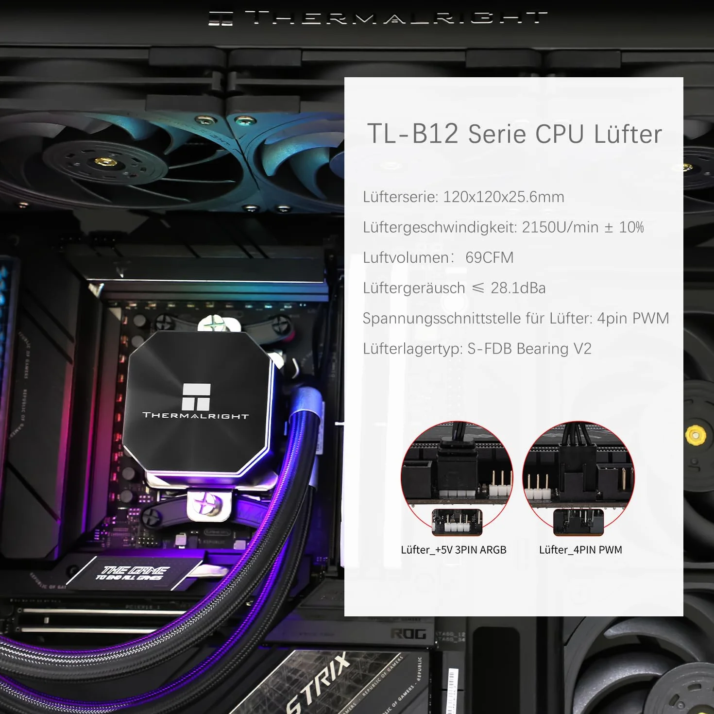 TR-Thermalright Frozen Edge 360 - Radiatore liquido CPU 360 mm, facile da installare, per AMD/AM4/AM5, Intel LGA1851/1700/115x/1200/2011
