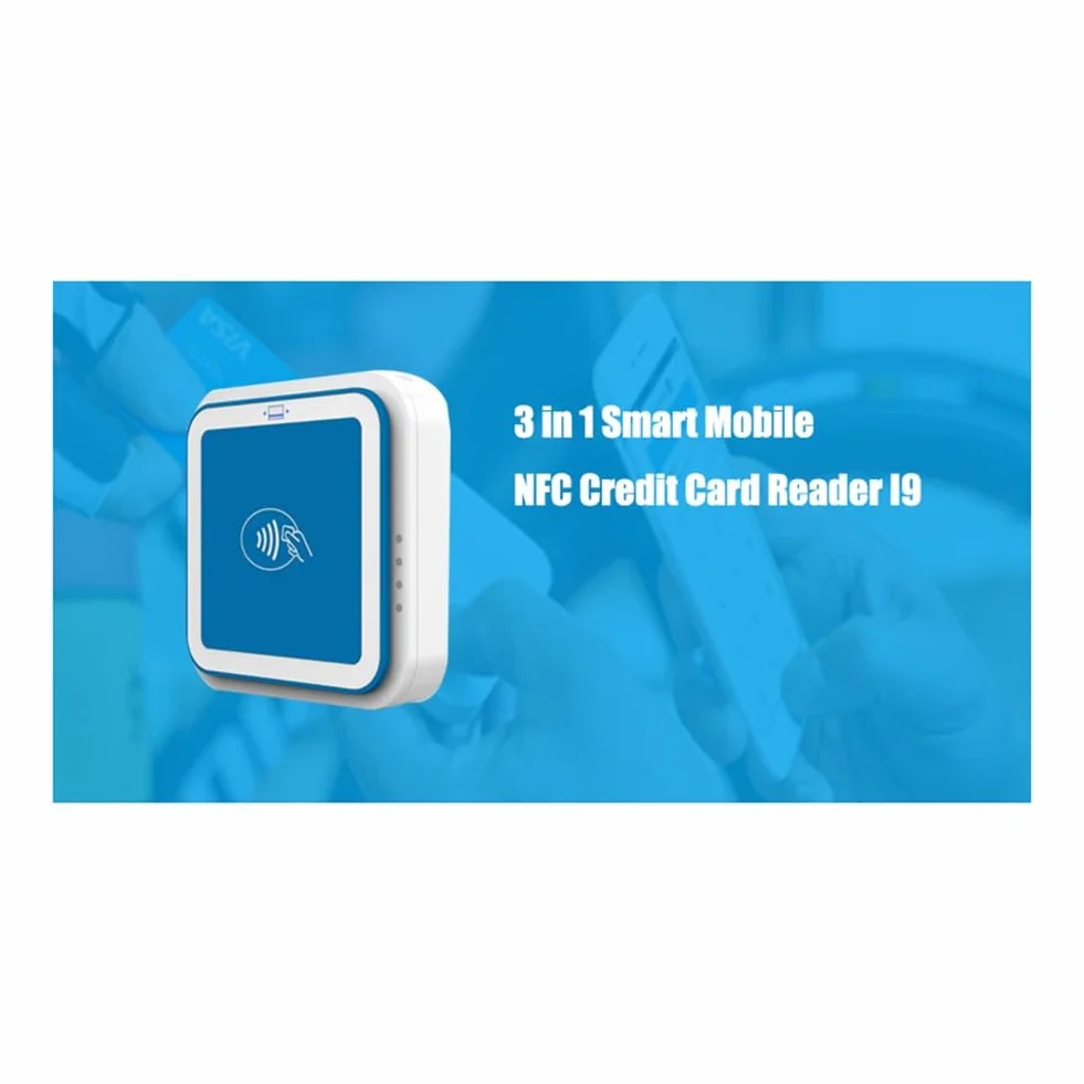 Lettore e Scrittore di Chip per Carte di Credito Visa Master, Transazioni Bancarie, Bluetooth Mpos con Terminale POS EMV PCI (I9)