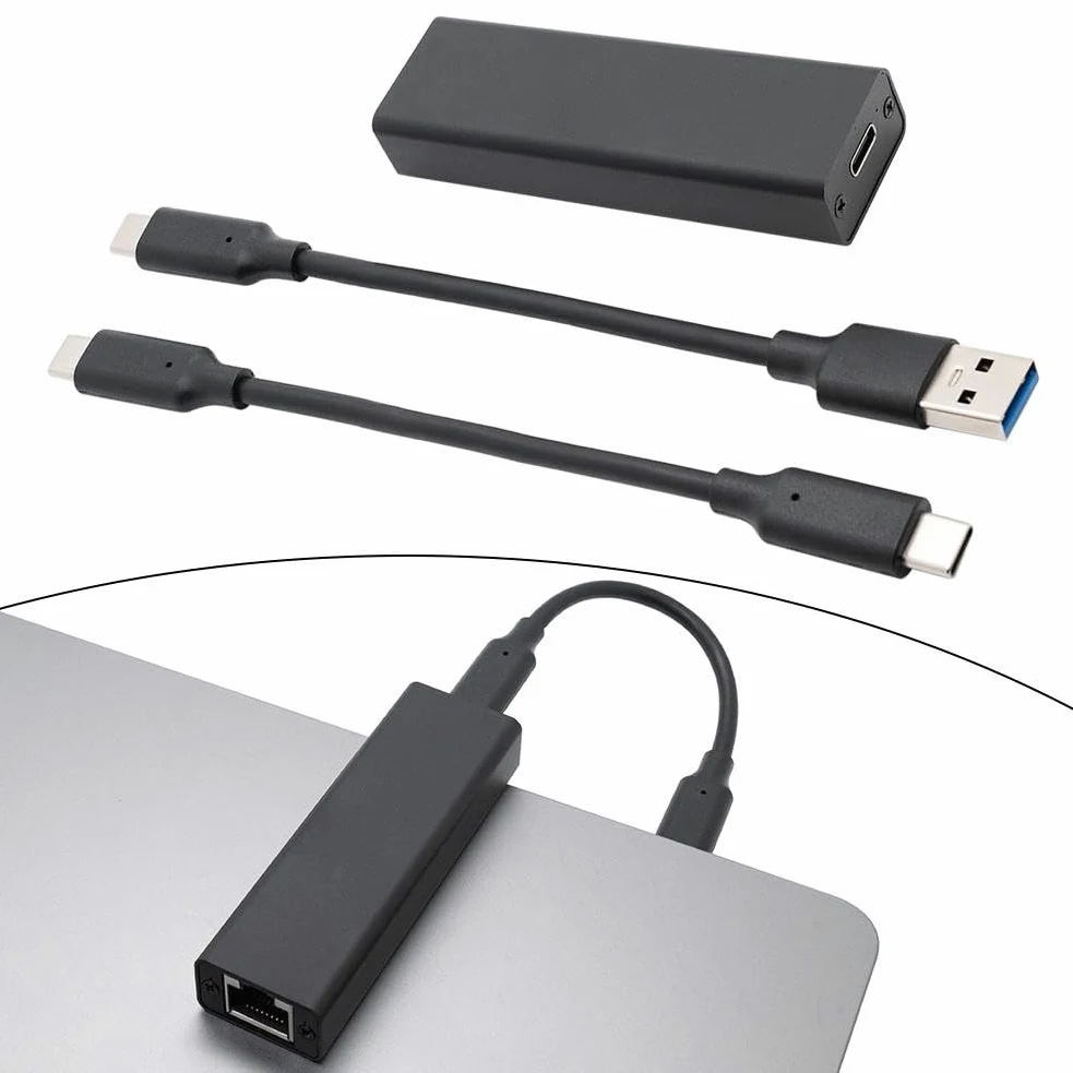 Adattatore da USB 3.2 a 5GbE, per chip Realtek RTL8157, scheda di rete ad alta velocità da 5 Gbps, nylon per cavo diviso intrecciato, compatibile con 11, per Mac, per