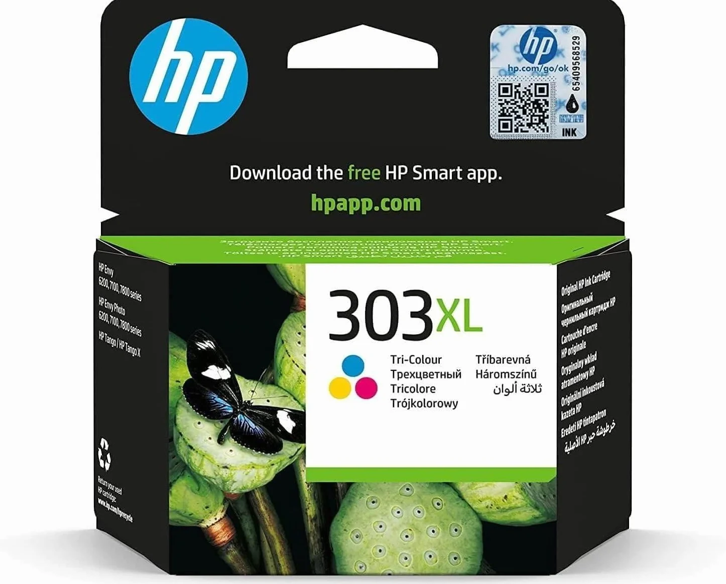 HP 303XL Tricromia, Cartuccia Inchiostro Originale, Alta Capacità | Compatibile con HP Tango, HP Tango X, HP Envy 6220, 6230, 7130, 7830, 415 pagine (T6N03AE)