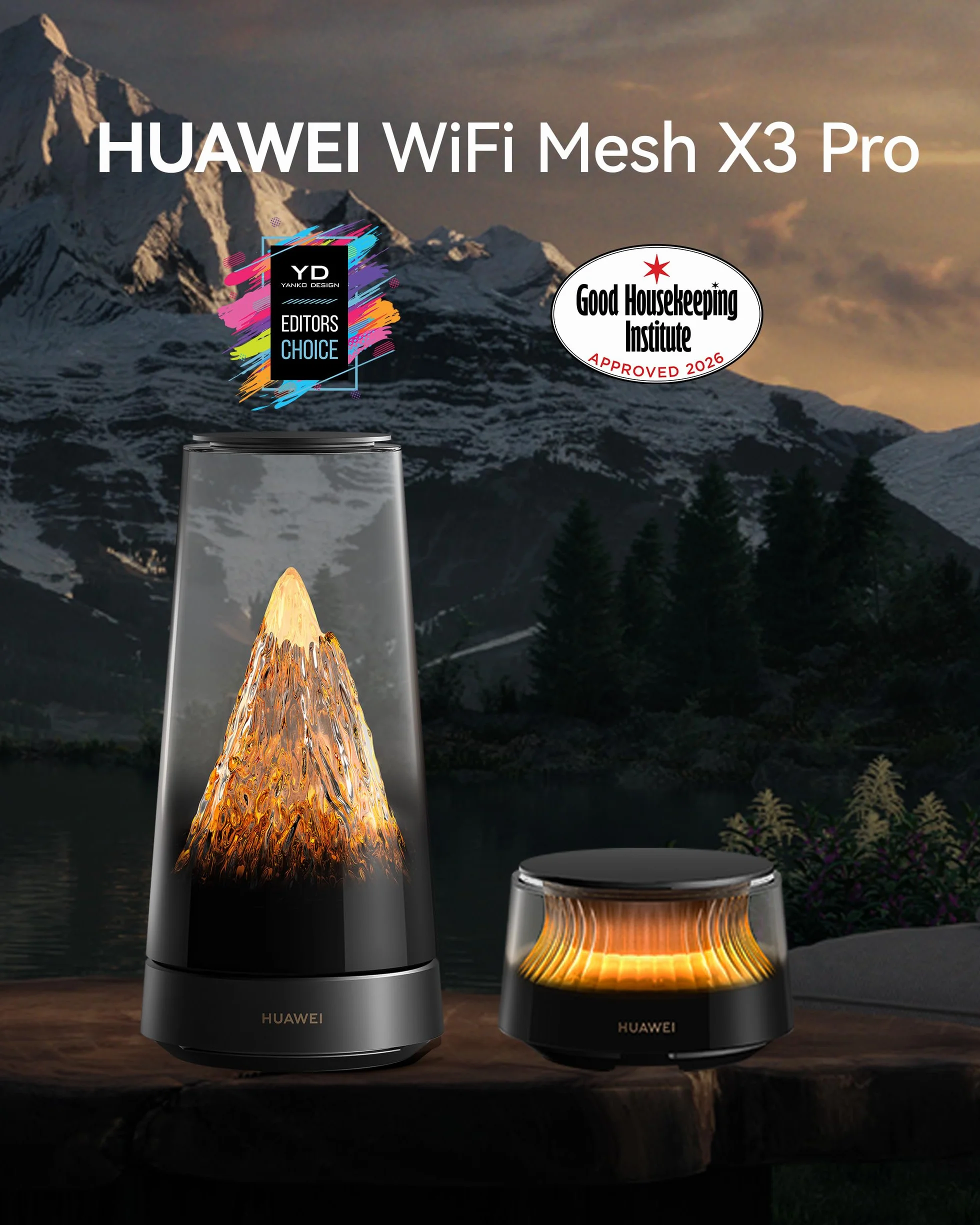 HUAWEI WiFi Mesh X3 Pro Suite Router, Wi-Fi 7 Dual-Band BE3600, Copertura per tutta la casa（3-4 Stanze）, Roaming senza interruzioni, Configurazione Semplice, Controllo genitoriale, Garanzia di 30 mesi