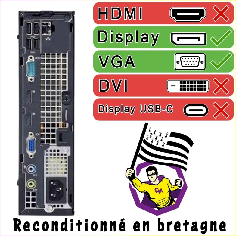 PC Dell Optiplex 7010 USFF Intel I7-3th RAM 16GB SDD 240GB W11 pro e Office 365 WiFi e Lettore DVD (ricondizionato)