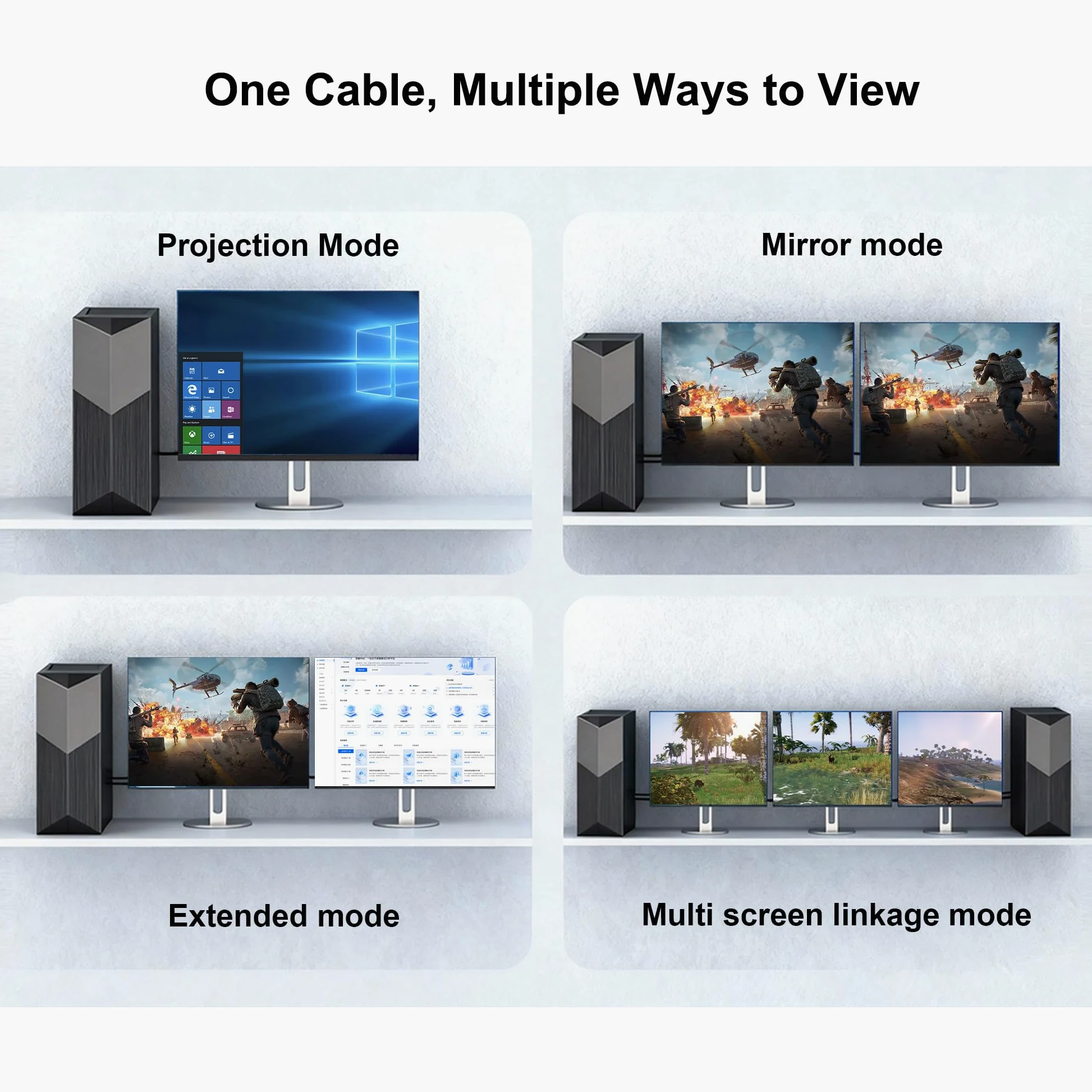 Cavo DisplayPort 1,2 m, 32,4 Gbps HBR3, 8K a 60 Hz, 4K a 144 Hz, 2K a 240 Hz | Cavo lungo DisplayPort 1.4, per PC da gioco, Home Theater, proiettore, sala conferenze e installazioni AV