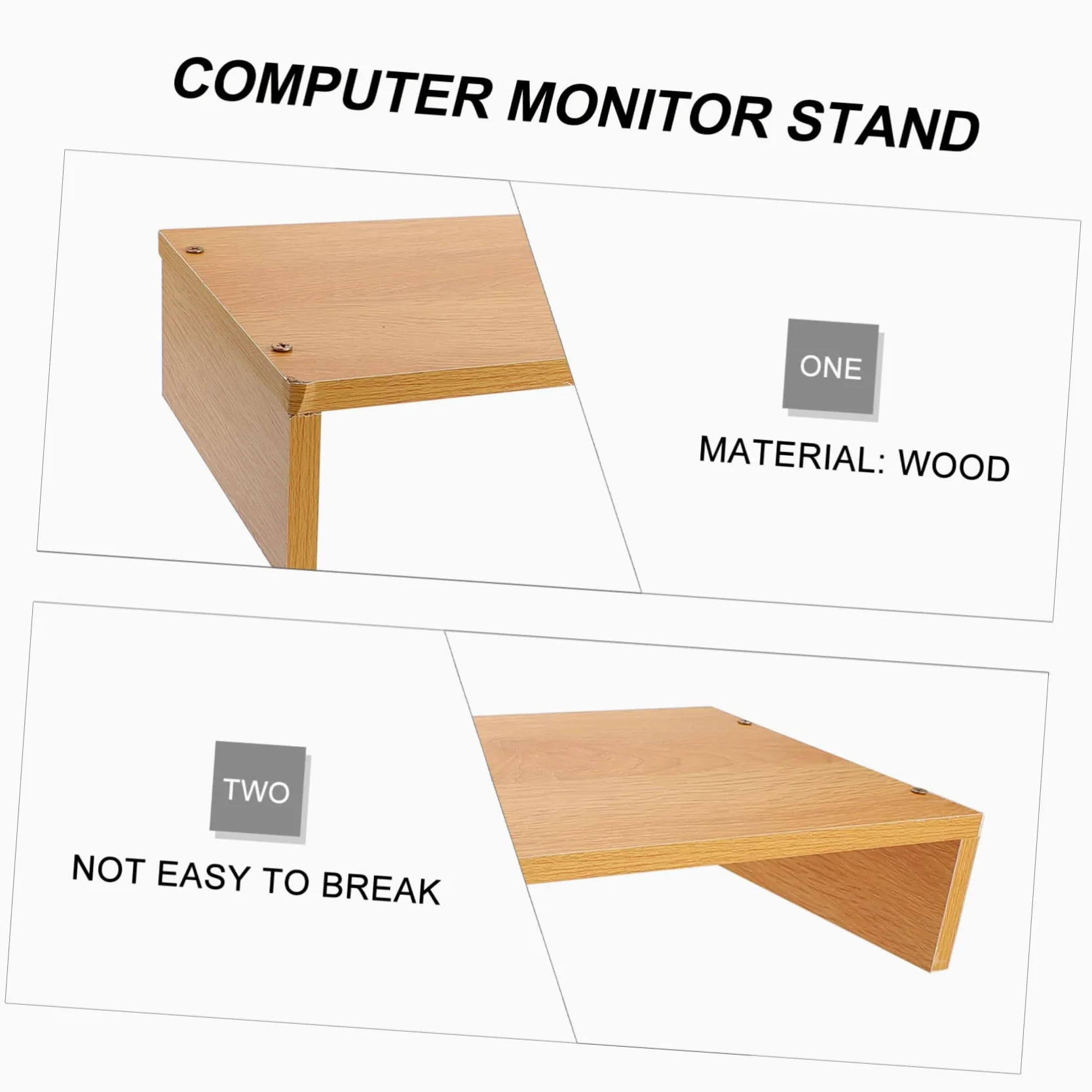 KOMBIUDA Alzata Monitor da Scrivania in Legno per Computer e Laptop | Supporto per Scrivania, Scrivania Organizer e Organizzazione Scrivania, Decorazioni Scuola