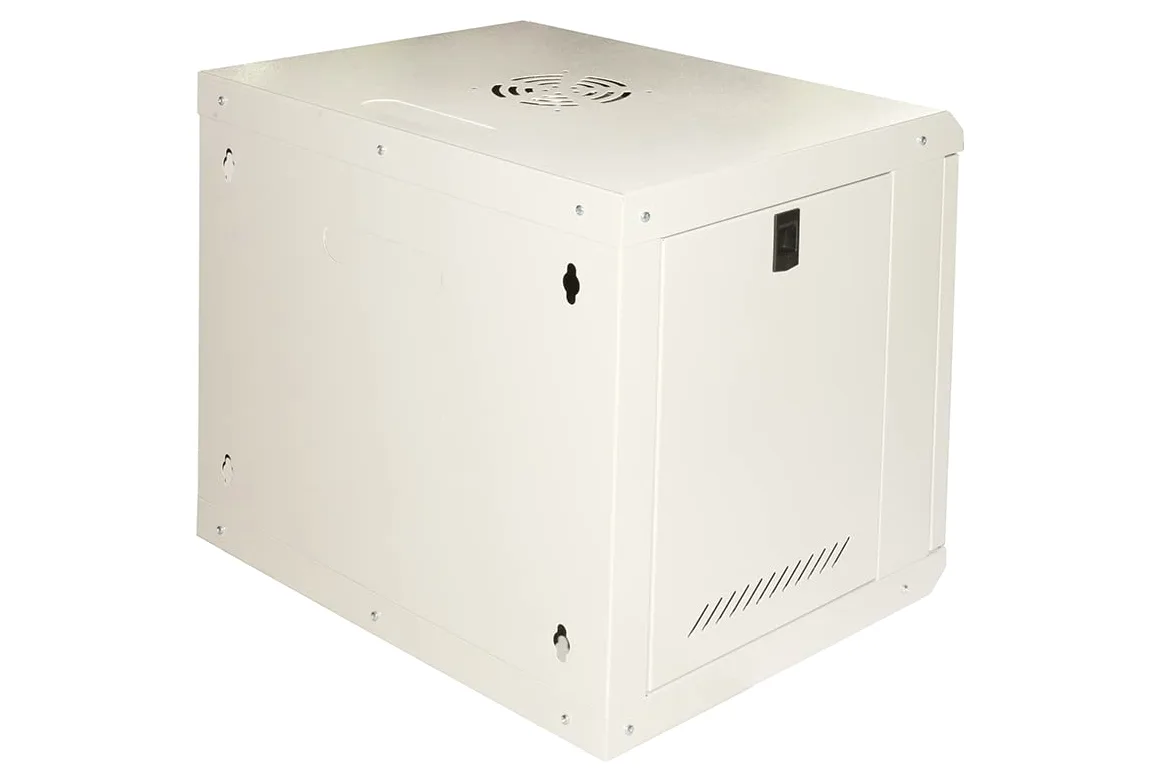 ARMADIO RACK 19" 9U LINK SERIE LIGHT COLORE GRIGIO CON PORTA VETRO (AxPxL) MM 450X400X530 RIPIANO INCLUSO