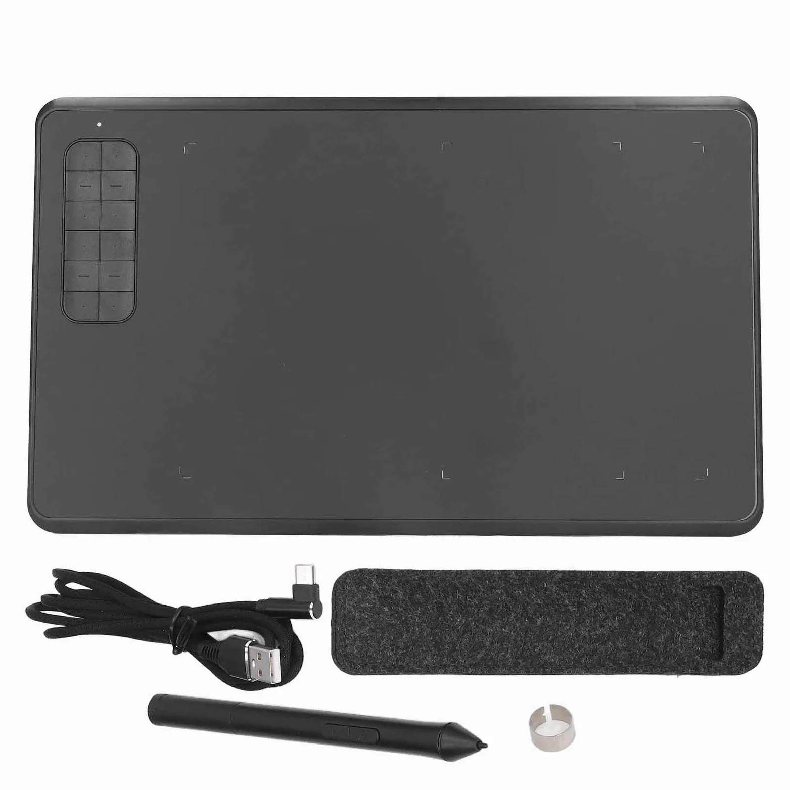 Tyenaza Tavoletta Grafica, 12 Tasti di Scelta Rapida Tavoletta Grafica con Sensibilità alla Pressione di Livello 8192 per Laptop Desktop