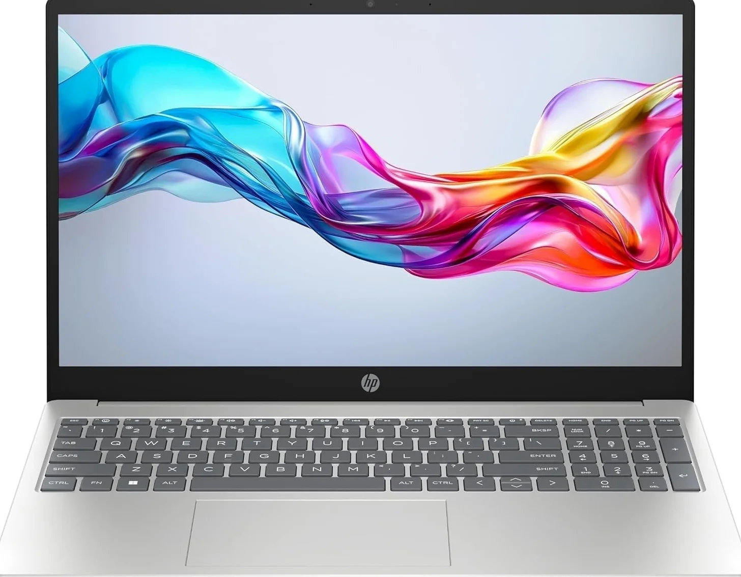 HP Laptop 15-fd0021sl, PC Portatile 15", Display FHD, Notebook, (Intel Core 3 100U, RAM 8GB, SSD 256GB, Windows 11), Computer Portatile, Uso quotidiano, Tastiera Italiana, QWERTY, Argento