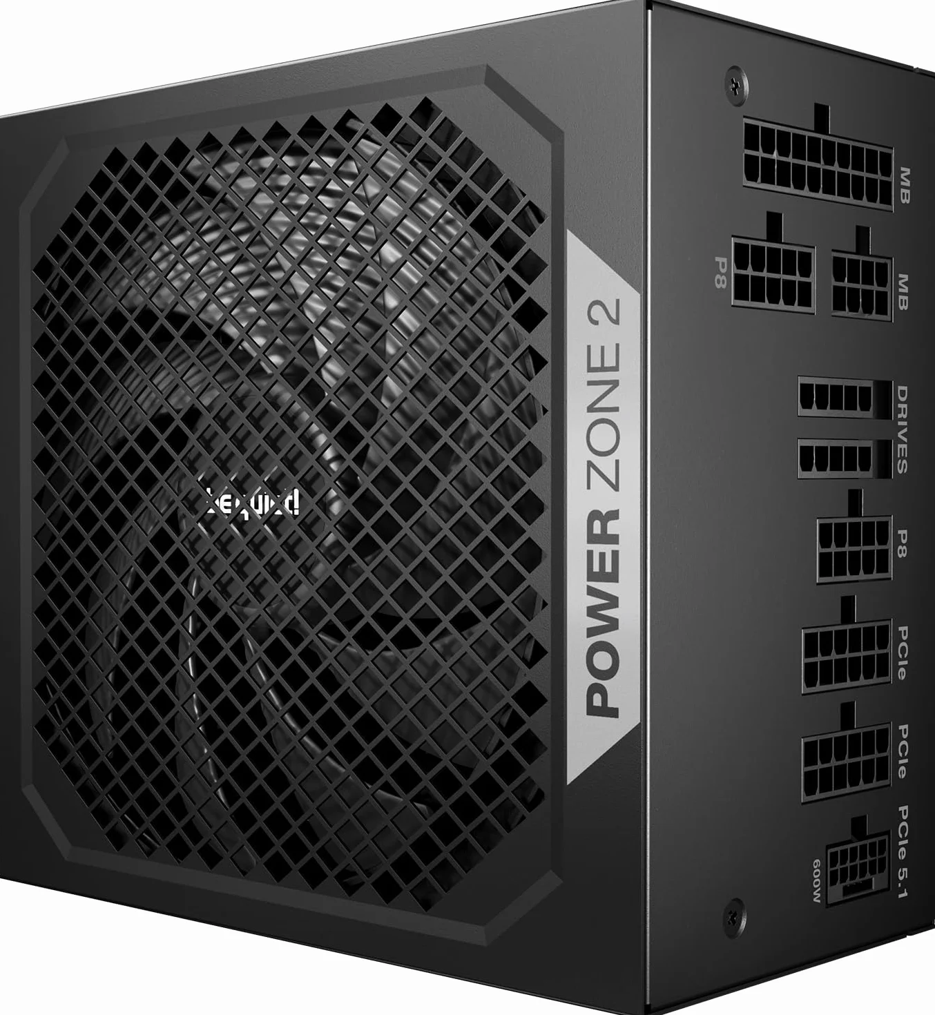 be quiet! Power Zone 2 1000W Alimentatore, Certificazione 80 Plus Platinum e Cybenetics Platinum, Raffreddamento semi-passivo, Ventola Pure Wings 3 da 140mm, angolato a 90° 12V-2x6, PCIe 5.1/ATX 3.1