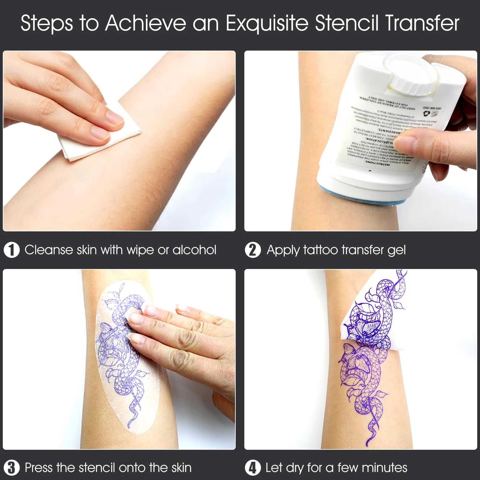 TATELF Stampante Stencil Tatuaggi Wireless A4 Termica Bluetooth | Batteria 2600mAh, 10 Fogli Carta Trasferibile, Compatibile iOS Android Win Mac, Senza Inchiostro Linee Precise per Tatuatori