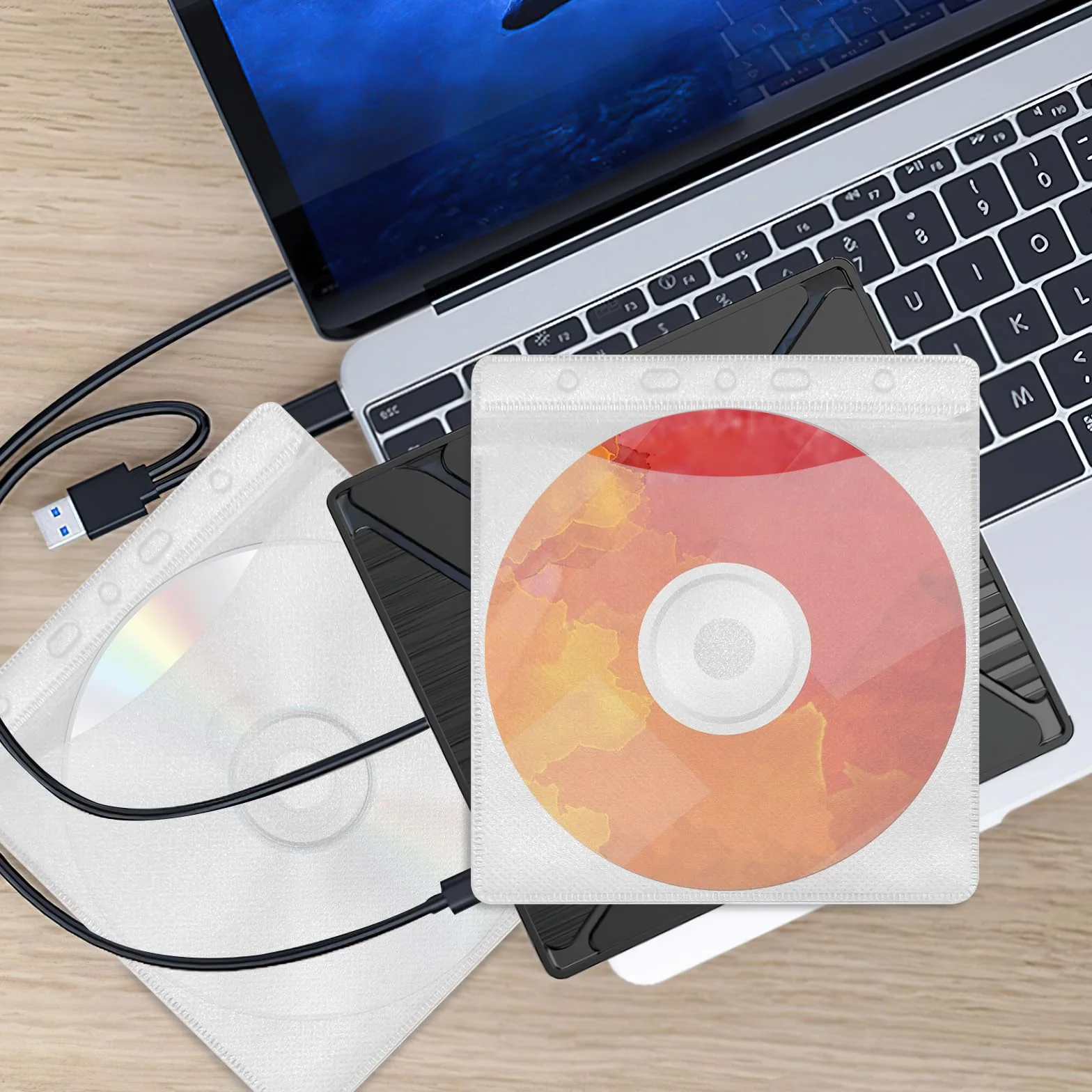 APOMOONS 100 Pezzi Custodia CD/Dvd Plastica Polipropilene Trasparenti Doppia Faccia Porta CD Custodia per la Conservazione CD/Dvd Adatto per CD Singoli E Doppi (Bianco)