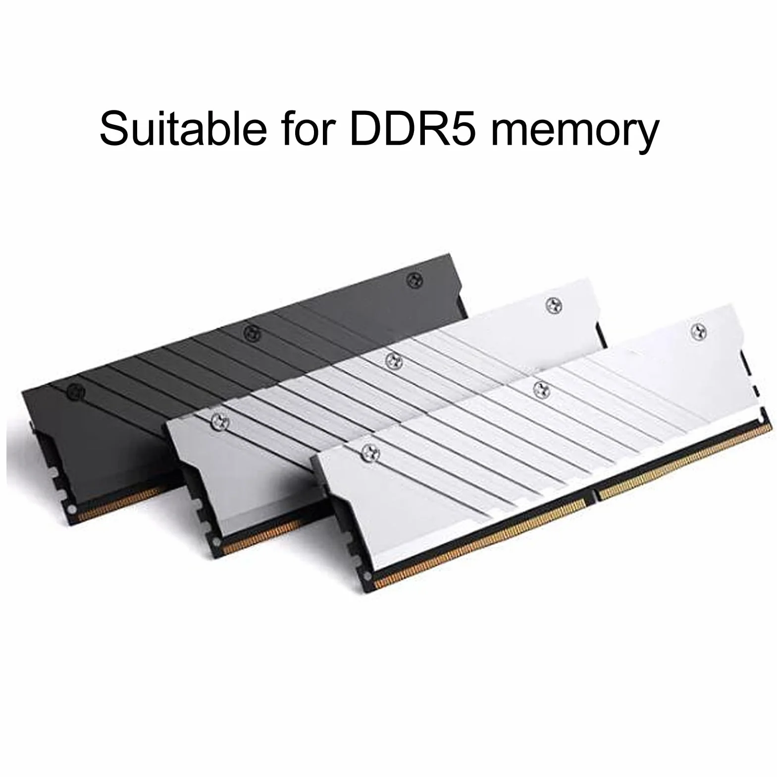 Dissipatore di Calore di Memoria, Dissipatore di Calore di Memoria DDR5 Universale, Dispositivo di Raffreddamento di Memoria in Lega di Alluminio (SILVER)