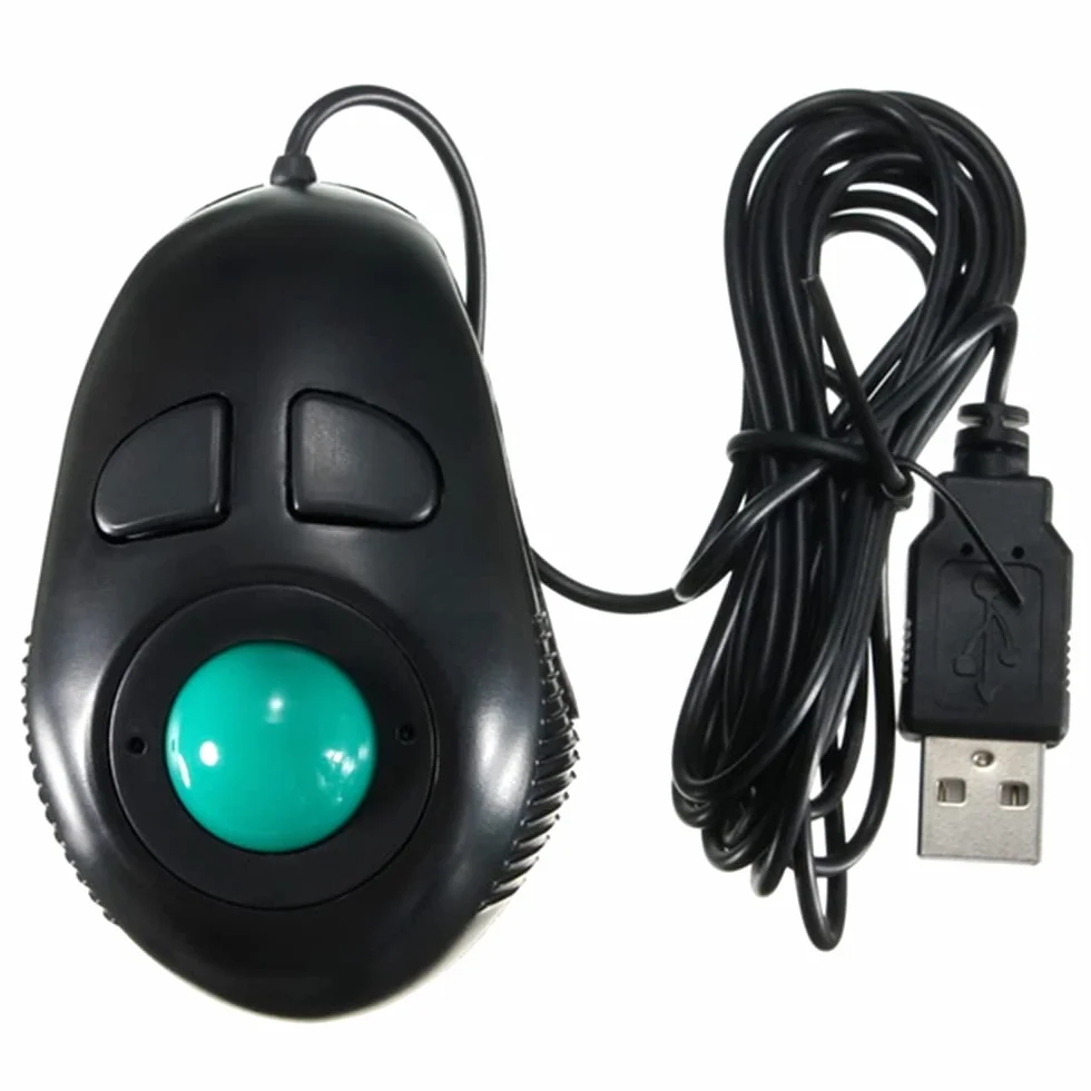 Generico Nuovi mouse con impugnatura a dito, 4DB Mini mouse con trackball Mouse cablati con controllo del pollice portatile Per computer PC Adatto a utenti mancini e destrorsi