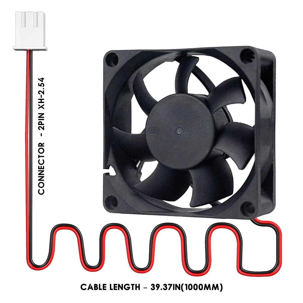 WINSINN Ventola DC 7025 da 70 mm, 12 V, con doppio cuscinetto a sfera, senza spazzole, 70 x 25 mm, 2 pin (confezione da 2 pezzi)