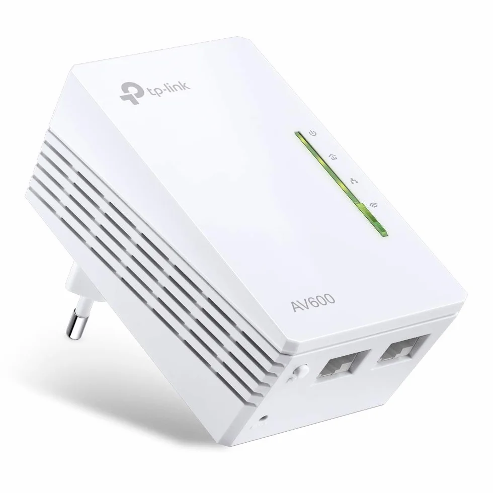 TP-Link TL-WPA4220 Powerline AV600 WiFi Extender, 300 Mbps, 2.4GHz, 2 Porte Ethernet, Plug and Play, WiFi Clone, Bianco