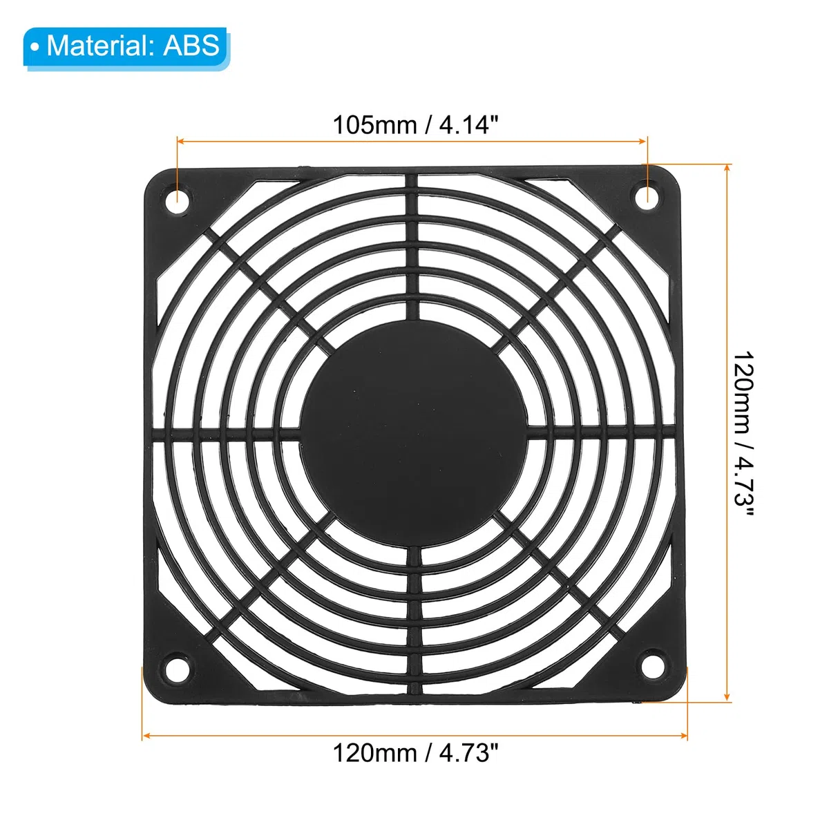 PATIKIL 120mm Ventola Filtro, 4pz ABS Plastica Ventilatore Griglia Protezione Protezione per Ventola Protezione Copertina Fai-da-Te, Nera