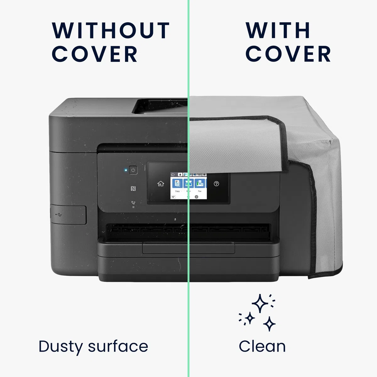 kwmobile Copertina Antipolvere Compatibile con Epson Workforce PRO WF-3725DWF / 4725DWF - Copri Stampante - Copertura Protettiva - Fodera in Grigio Chiaro