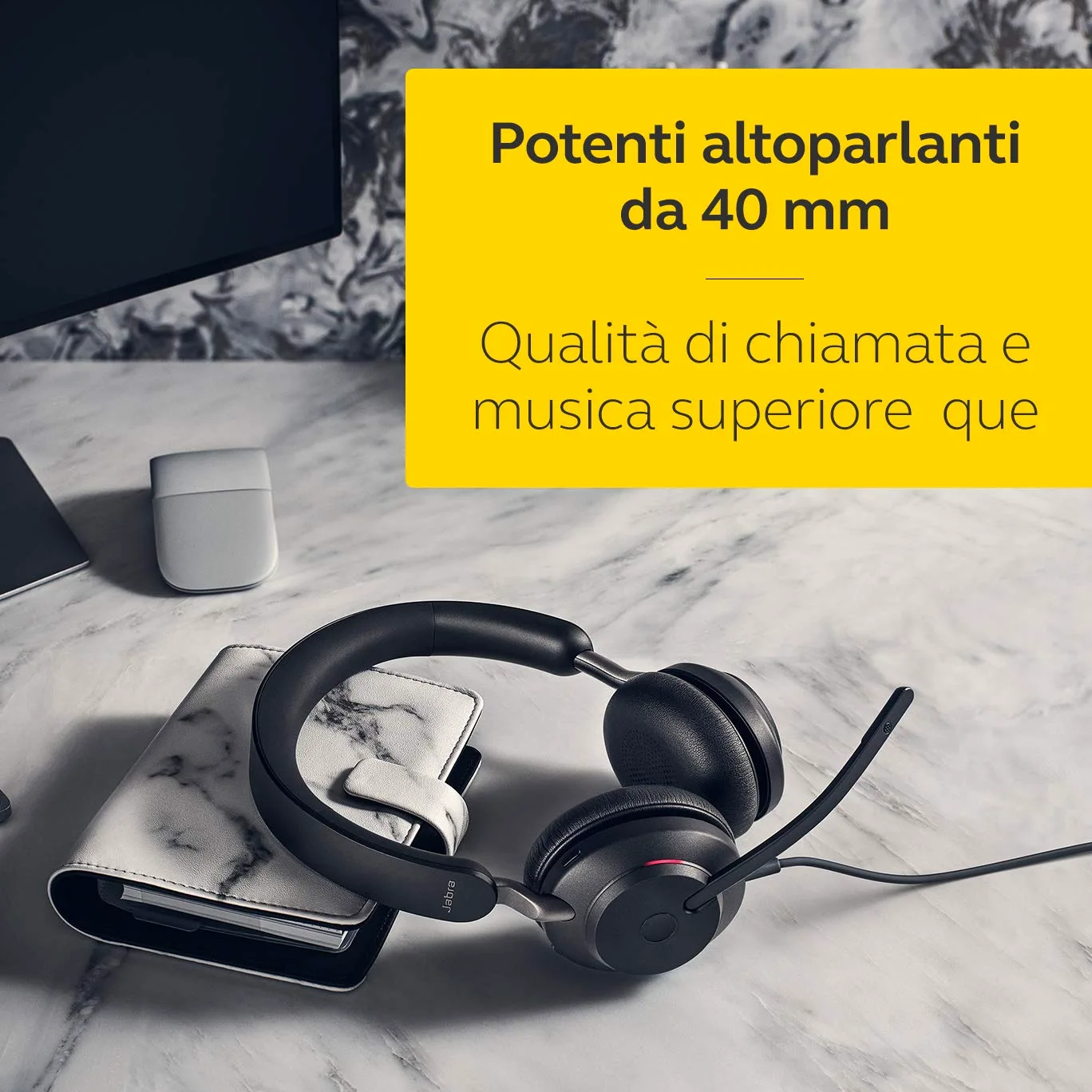 Jabra Evolve2 40 PC Headset – Noise Cancelling , USB-A, Tutte le piattaforme, Stereo, Prima edizione