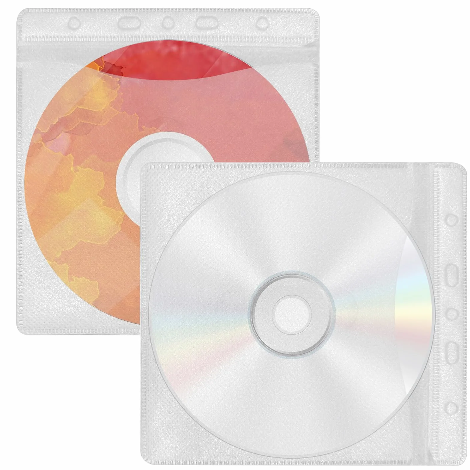 APOMOONS 100 Pezzi Custodia CD/Dvd Plastica Polipropilene Trasparenti Doppia Faccia Porta CD Custodia per la Conservazione CD/Dvd Adatto per CD Singoli E Doppi (Bianco)