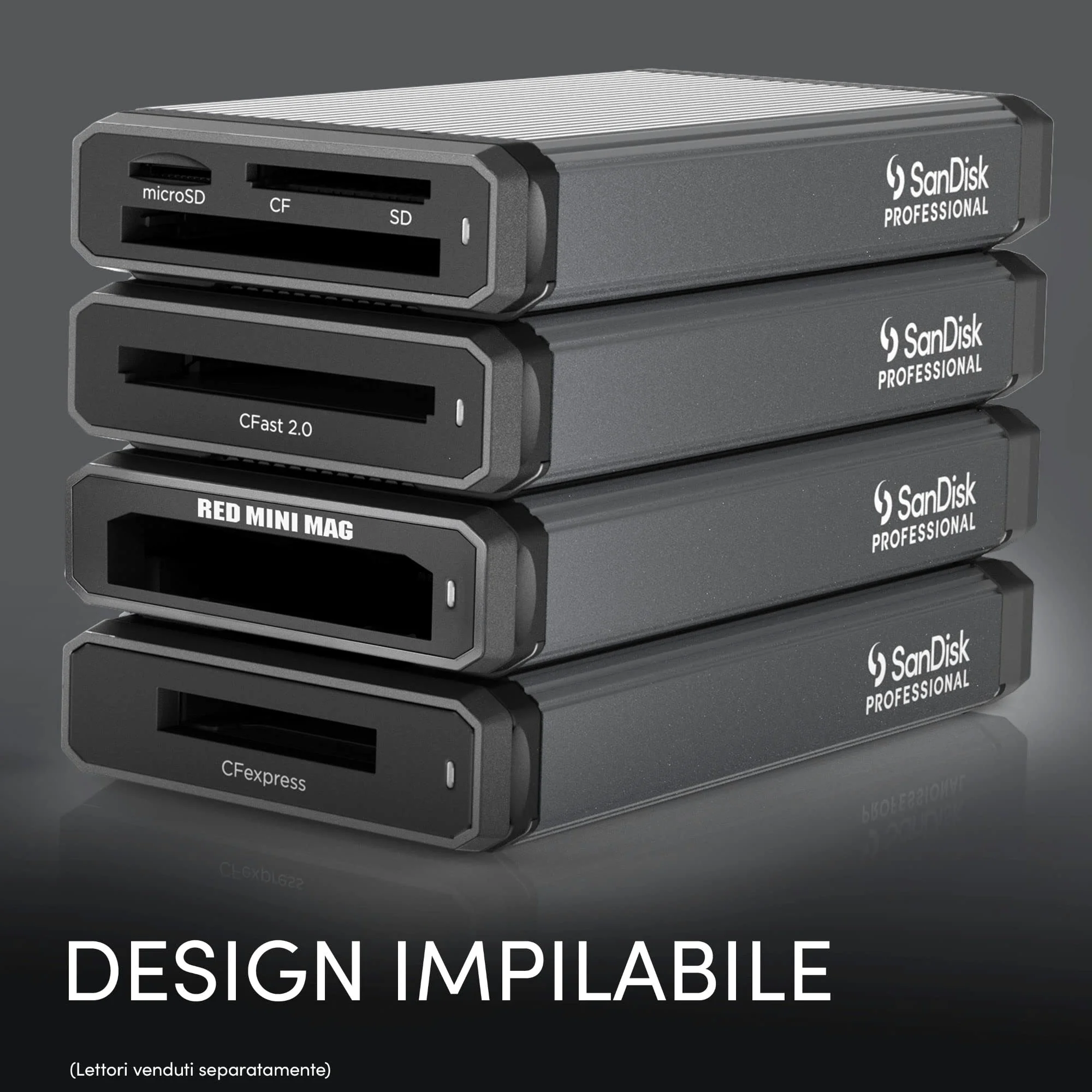 SanDisk Professional PRO-READER Multi-Card con trasferimenti di contenuti multimediali straordinariamente veloci, Nero