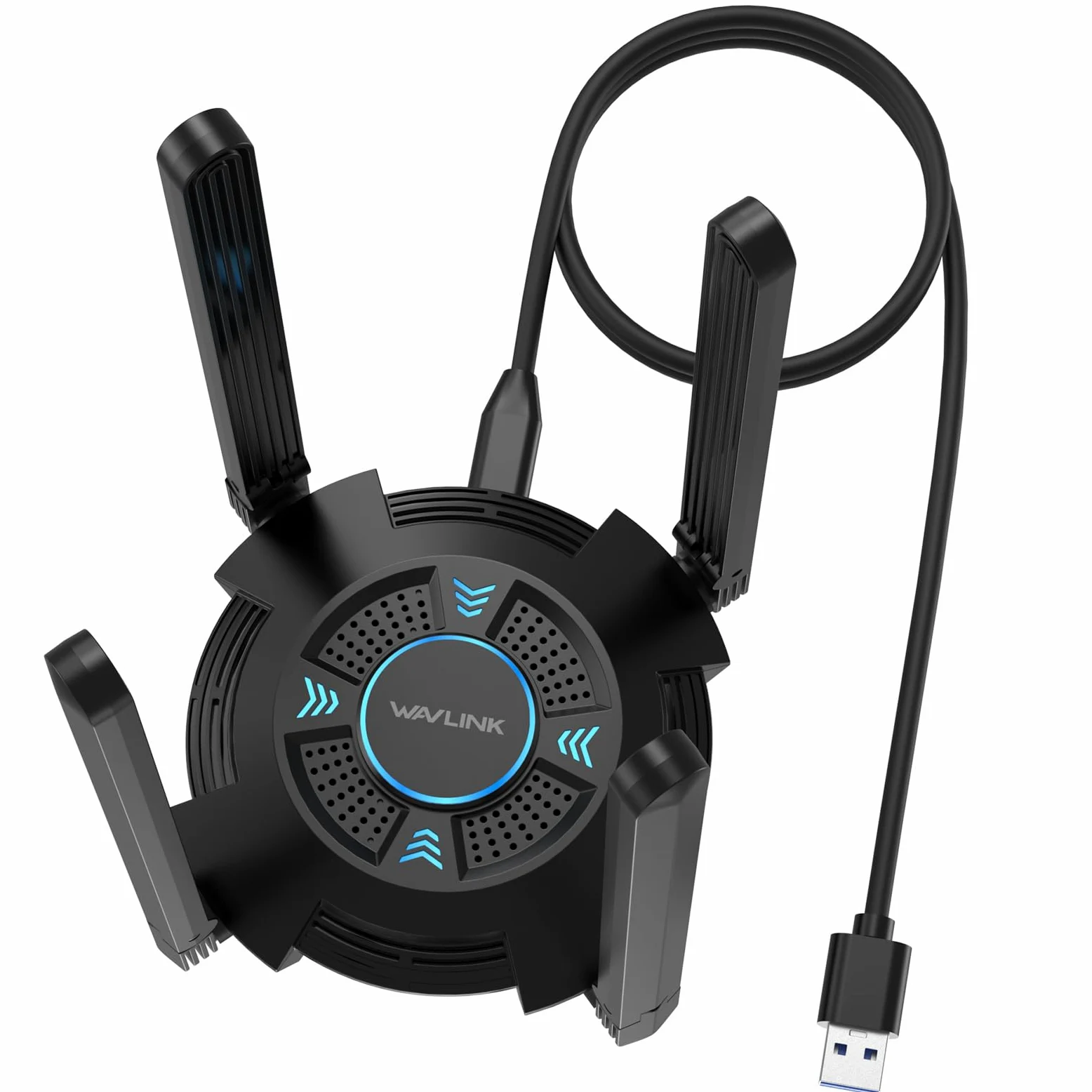 WAVLINK Adattatore WiFi 6E Potente AX5400, Scheda di Rete Wireless con 2,4/5/6GHz, Driver Integrato, 4 Antenne da 5dBi, Windows 11/10