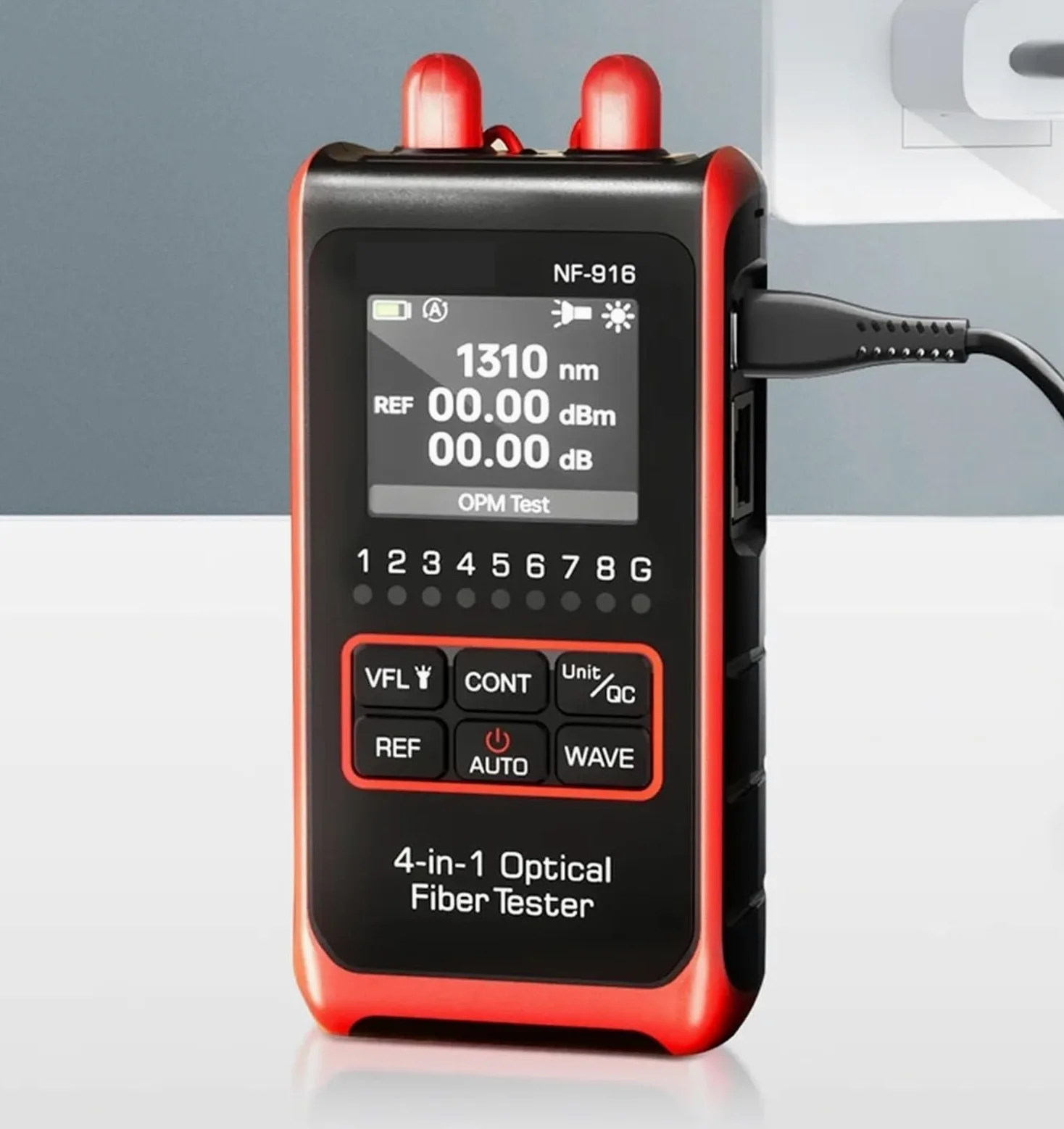 Tester per cavi di rete, NF-916 Tester for fibra ottica 4 in 1 Misuratore di potenza VFL REF FC SC ST Localizzatore visivo guasti Display LCD Strumenti rete
