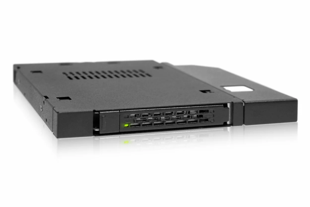 ICY DOCK Adattatore caddy SSD/HDD con rack rimovibile, custodia rack per SSD/HDD 2,5' SATA Hot-Swap per alloggiamento unità ottica sottile CD/DVD-ROM 12,7 mm ODD o FDD - ToughArmor MB411SPO-B
